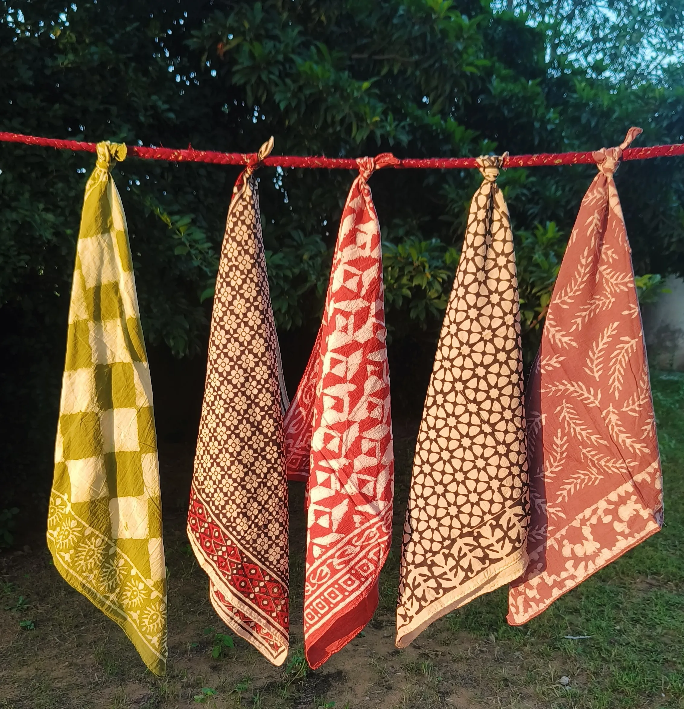 Handmade Block Print Cotton Scarves