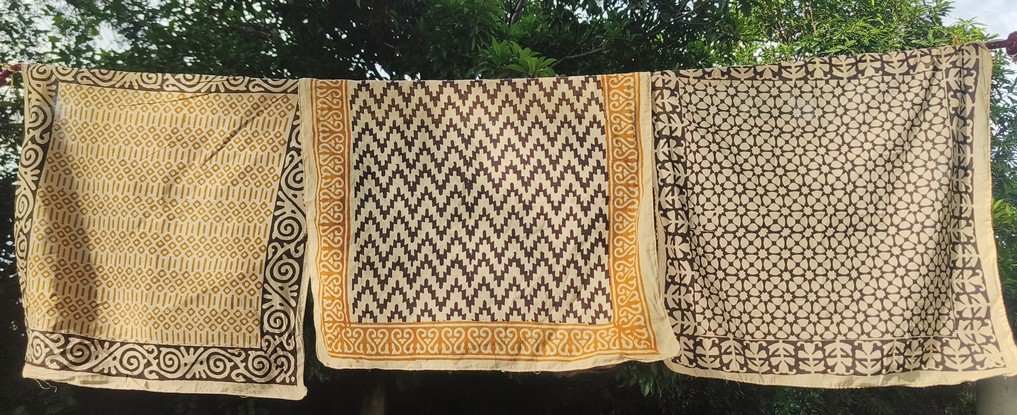 Hand-Printed Cotton Scarves