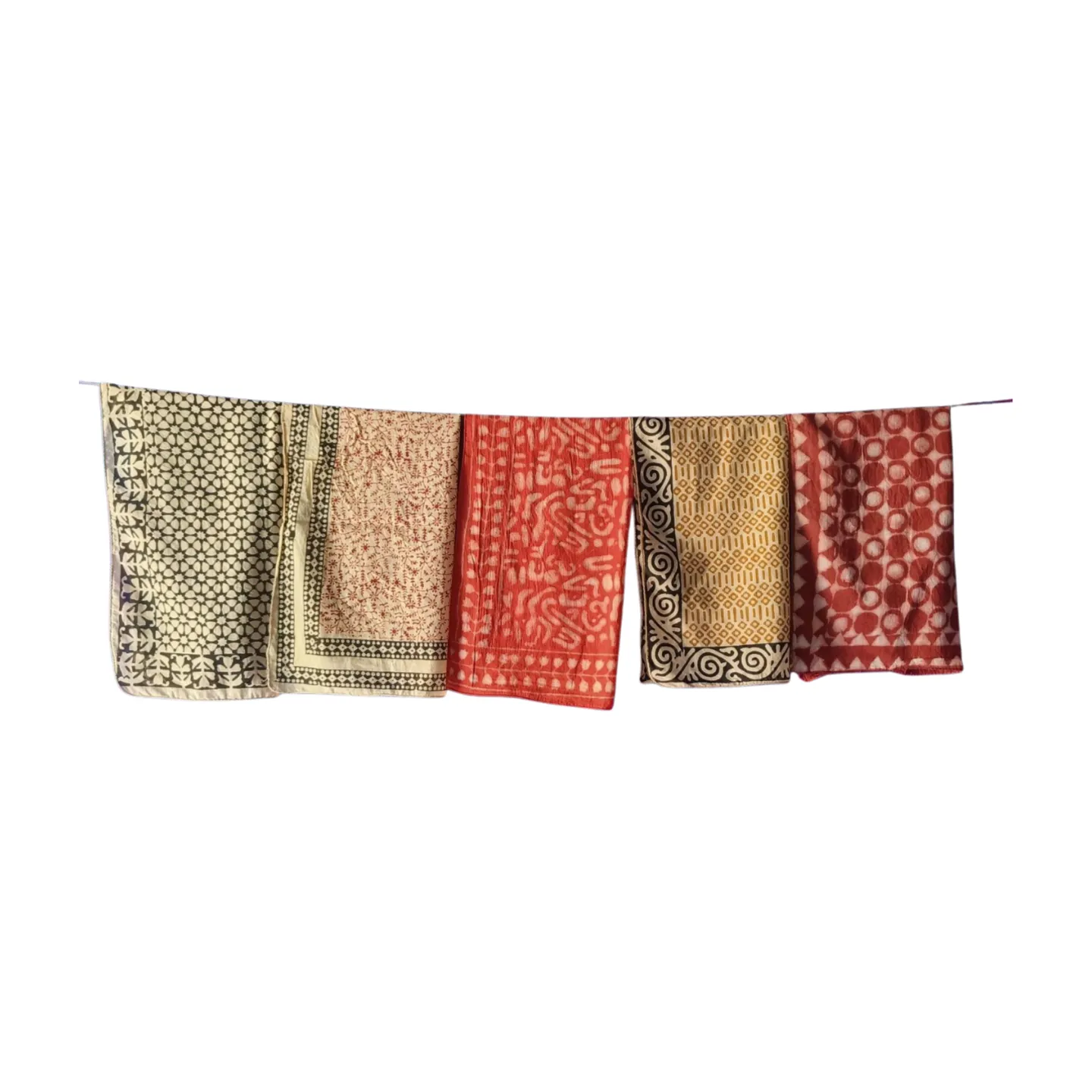 Traditional Indian Bandana Pack (Set of 5) – Natural Dye Cotton Scarves