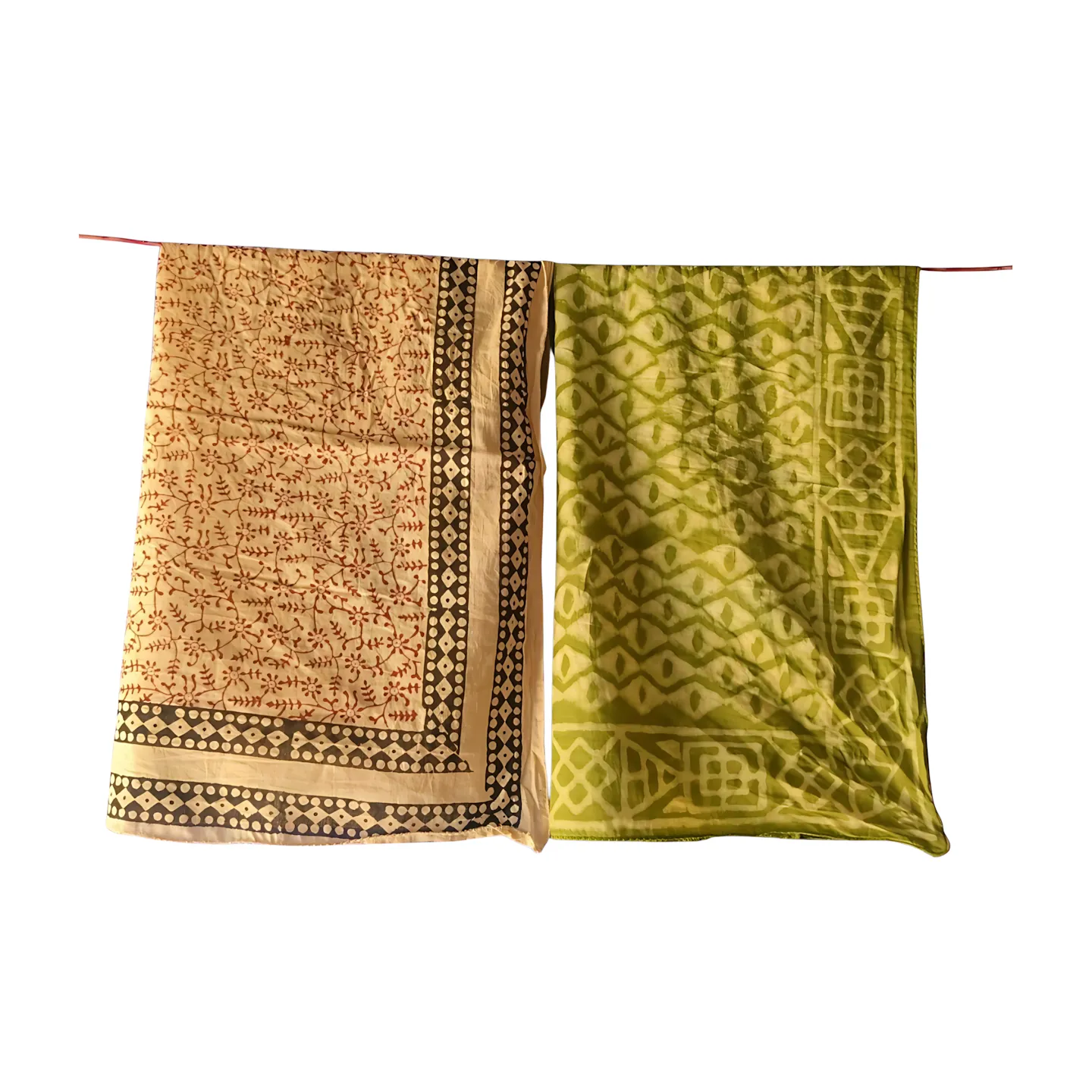 Set of 5 Hand Block Print Bandanas – Natural Dye Cotton Scarves for Men & Women