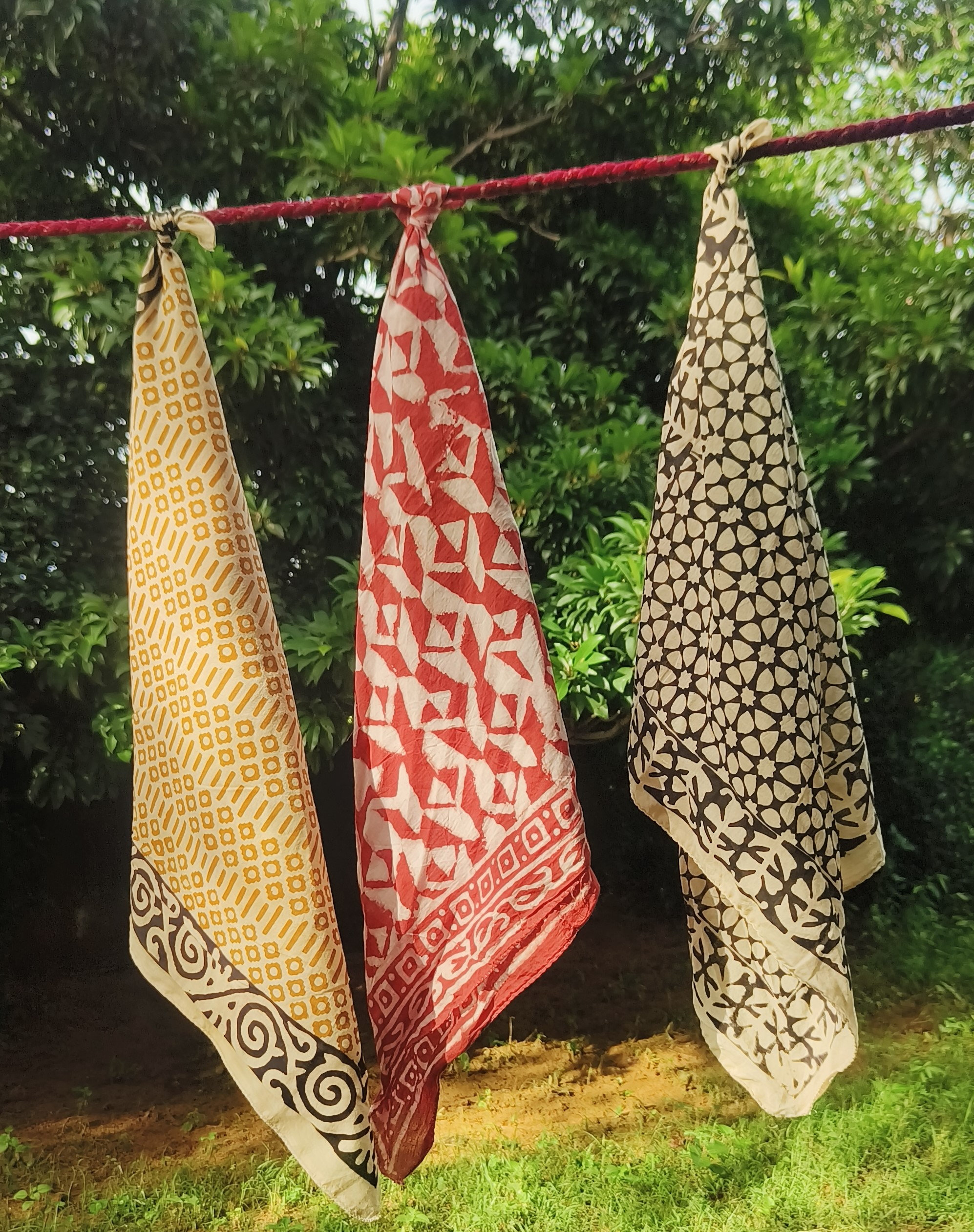 Handmade Printed Cotton Scarves