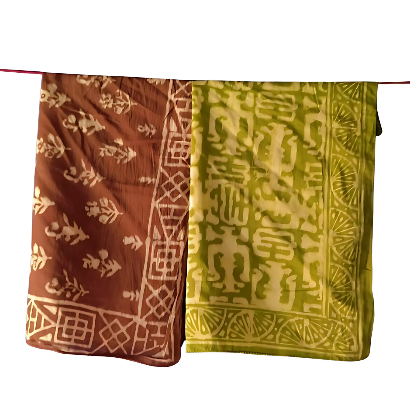 Traditional Block Print Bandanas – Set of 5 Natural Cotton Scarves