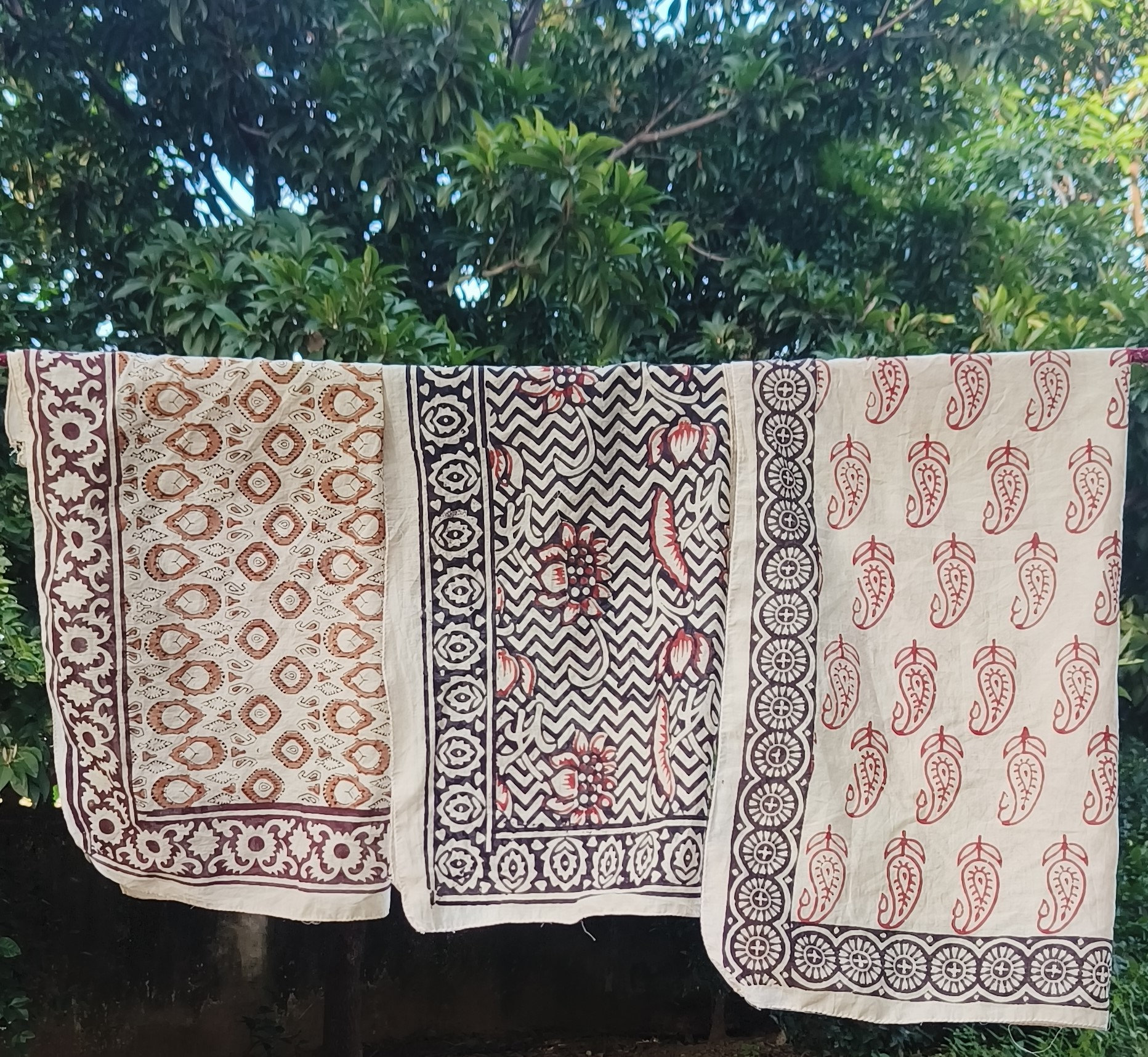 Traditional Indian Bandana Pack (7-Piece) – Natural Dye Cotton Scarves