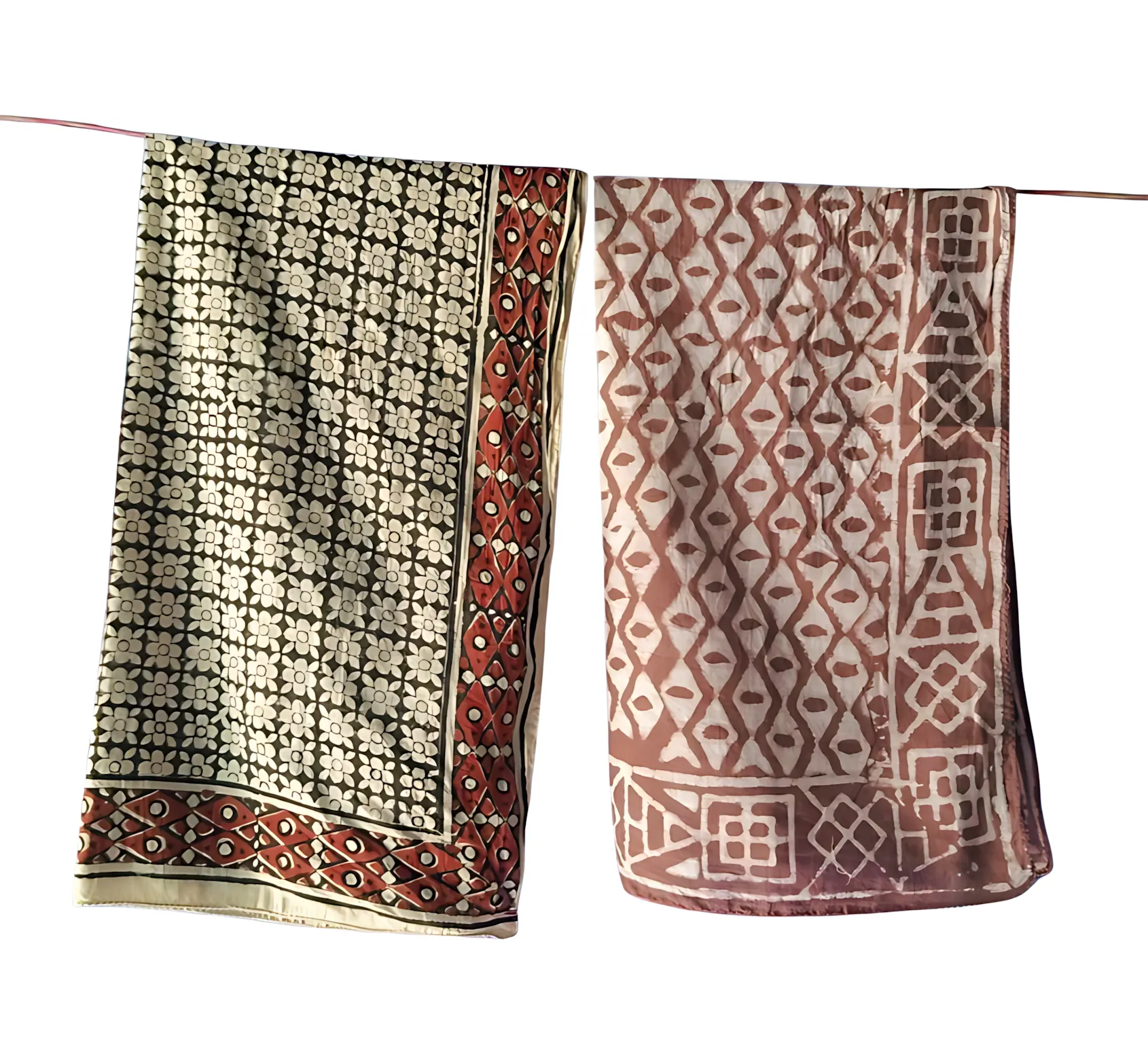 Handcrafted Cotton Bandanas (Pack of 5) – Natural Colors & Block Prints