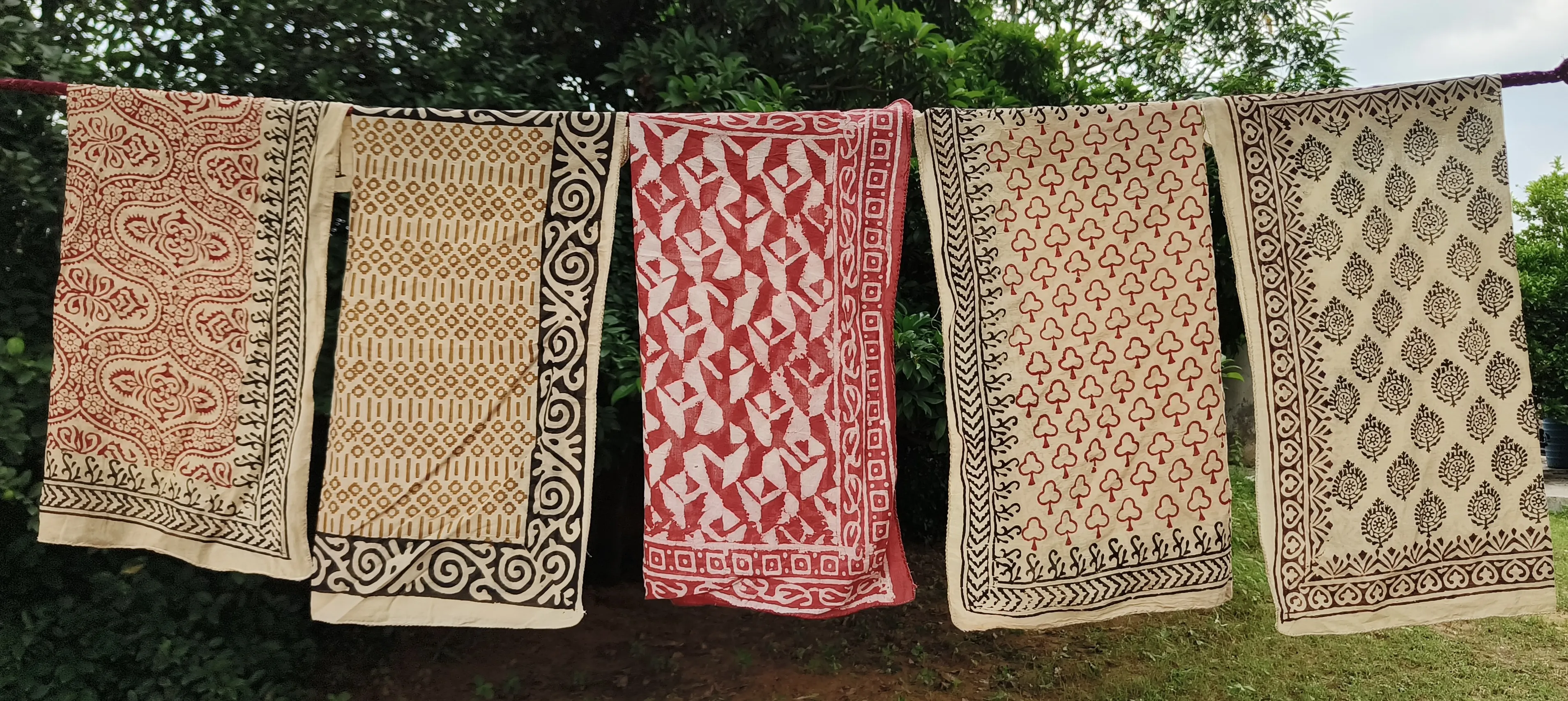 Handcrafted Block Printed Cotton Scarves