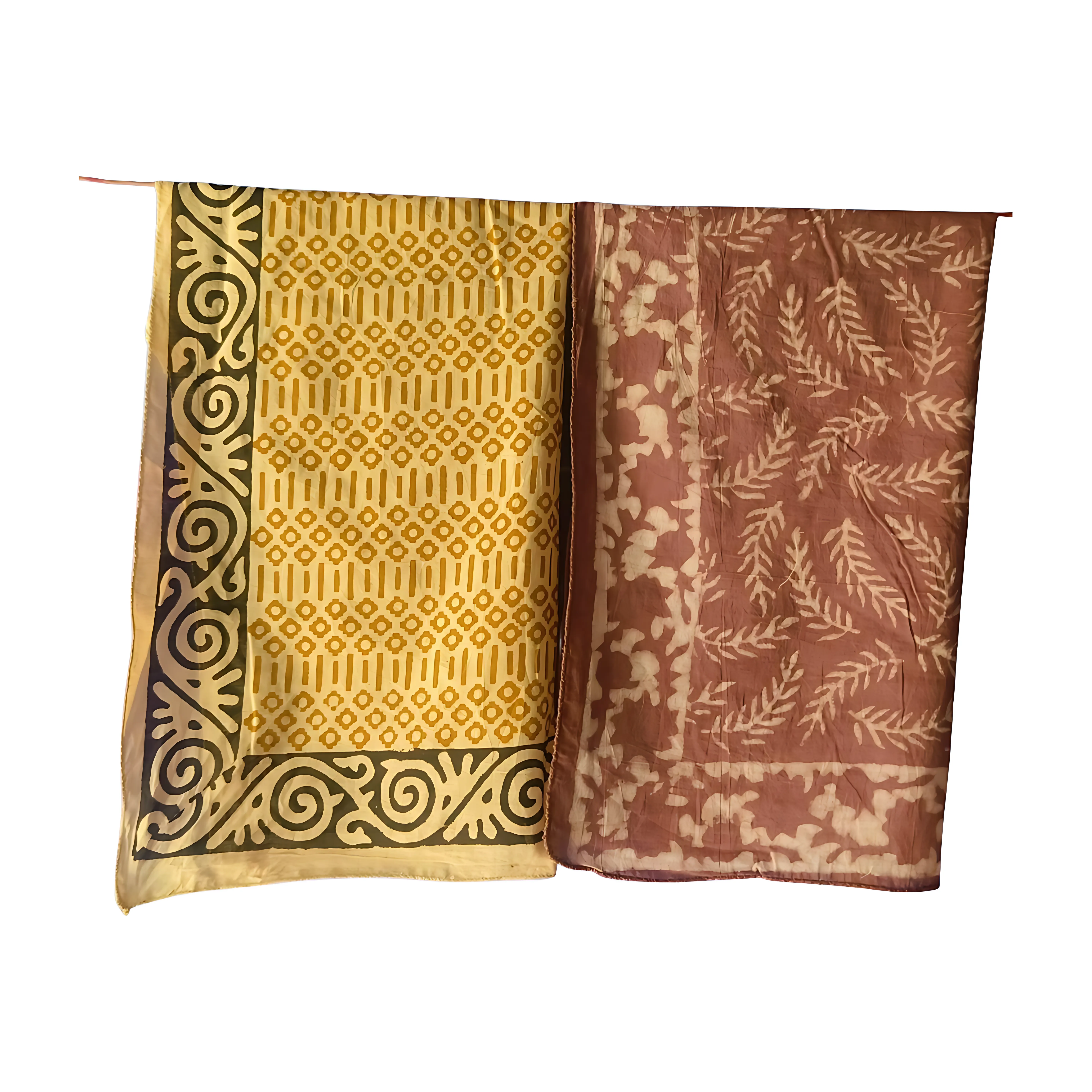 Handcrafted Cotton Bandanas Set of 5 – Natural Dye Block Print Scarves