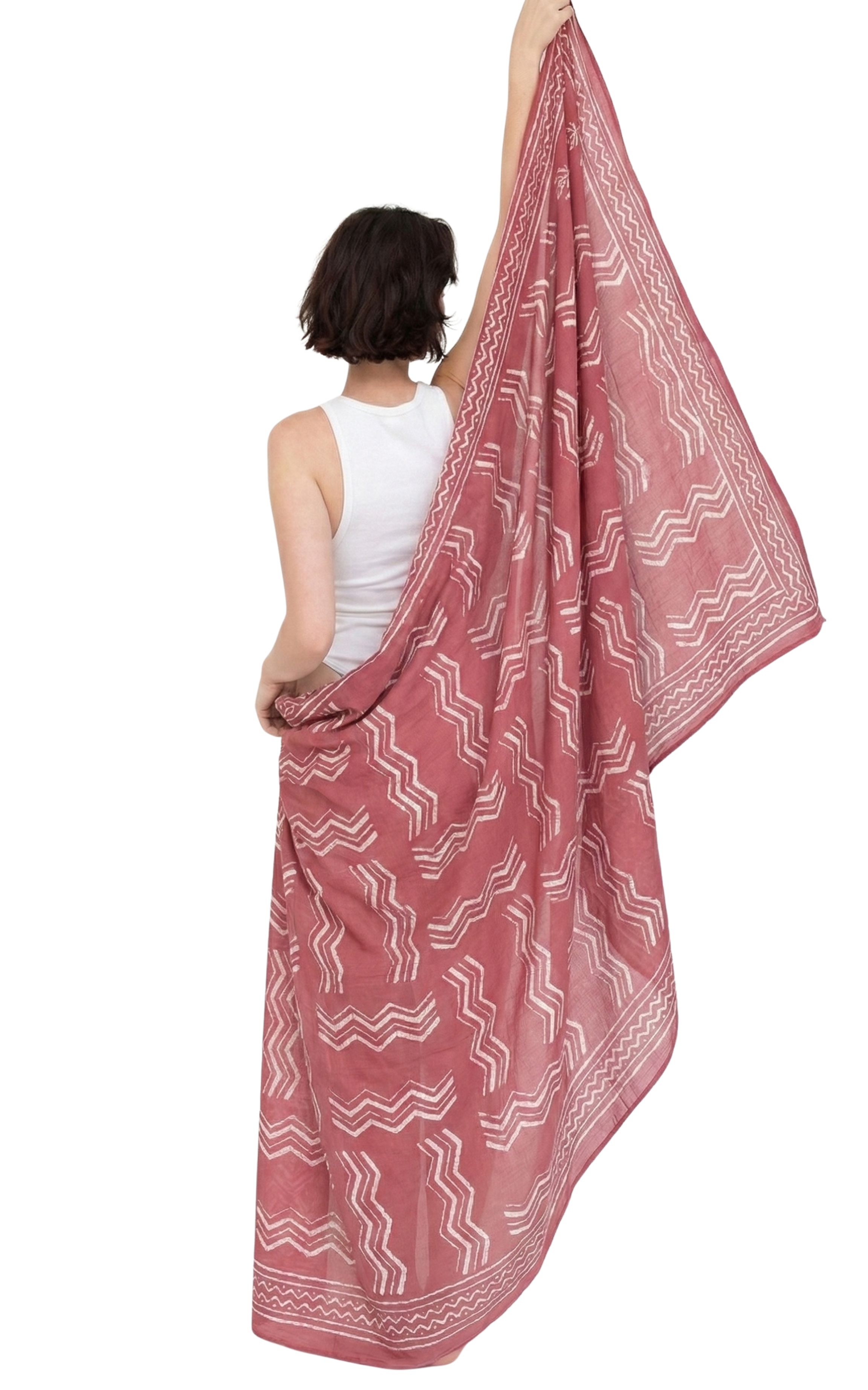 Handcrafted Pink Cotton Saree