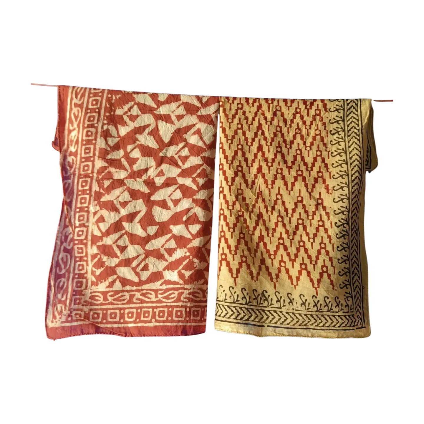 Unisex Handmade Bandana Set (Pack of 5) – Natural Block Print Cotton