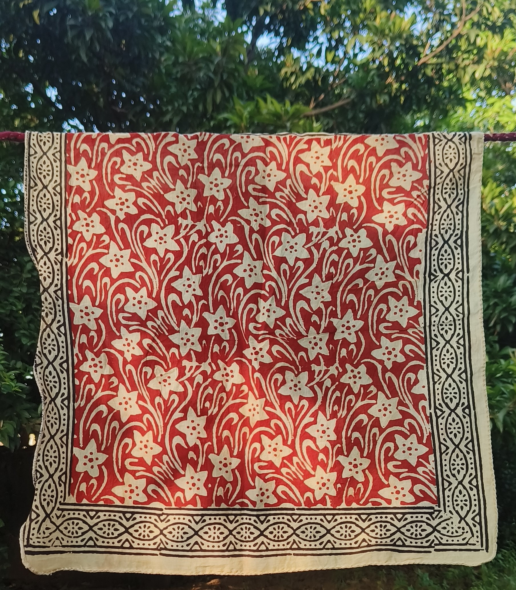 Handmade Cotton Bandanas (Pack of 7) – Natural Color Block Print Scarves