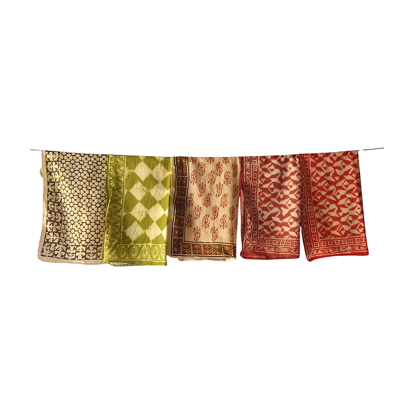 Handmade 5 Bandana Set – Natural Dye Cotton Scarf for Everyday Style