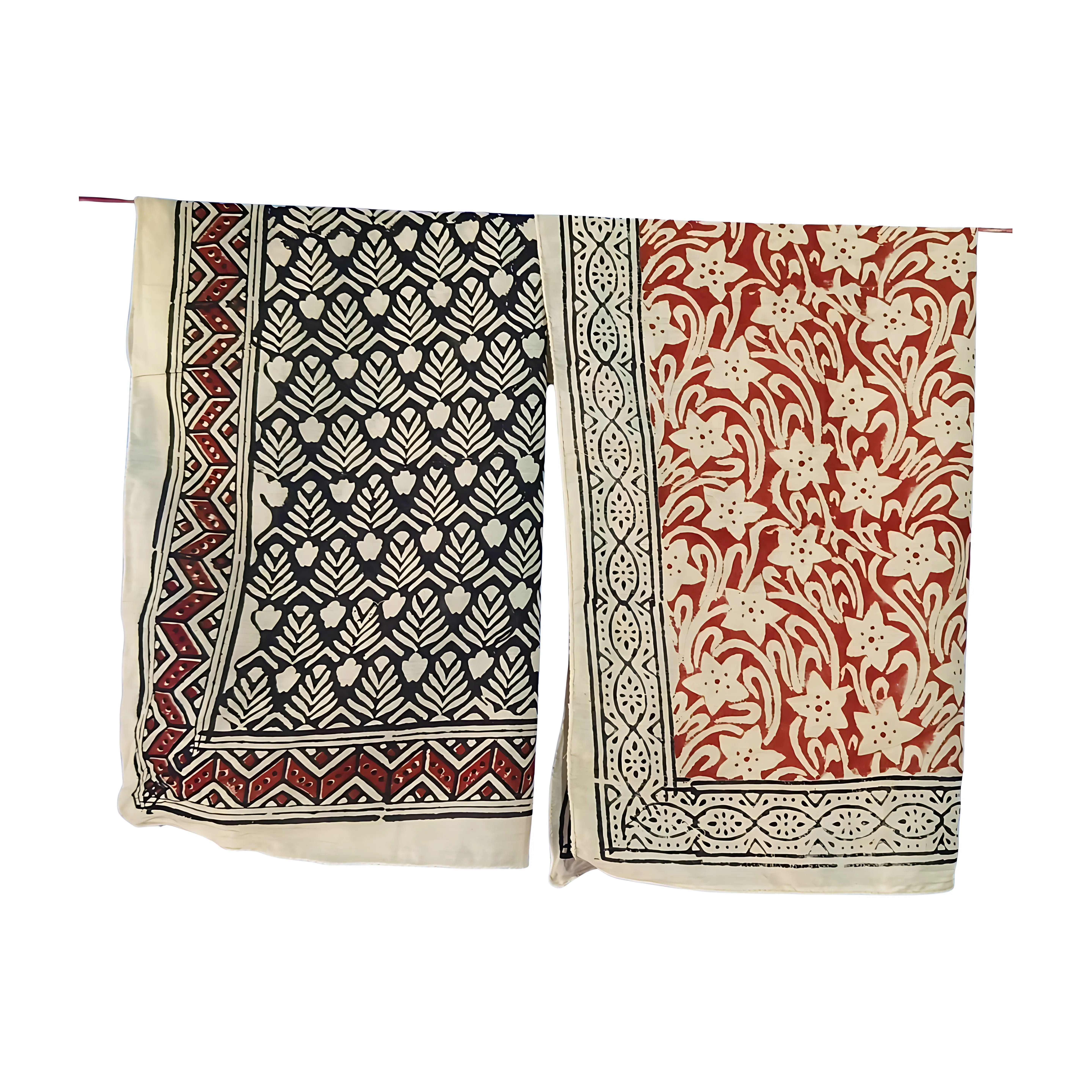 Eco-Friendly Block Print Bandanas – Set of 5 Organic Cotton Scarves