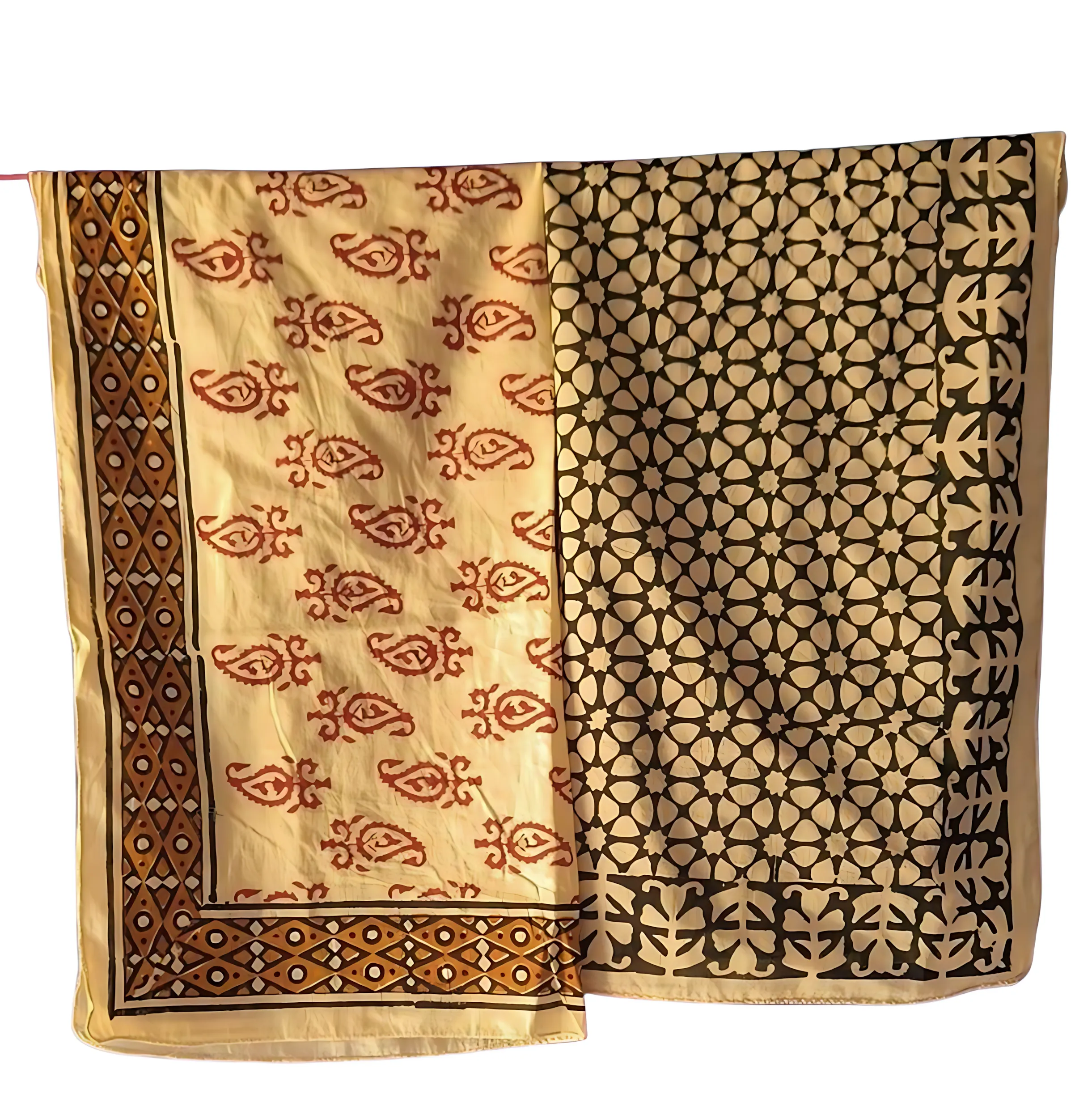 Block Printed Bandana Set of 5 – Soft Natural Cotton Scarves