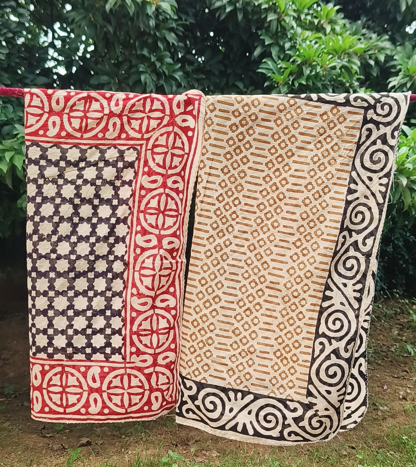 Handmade Block Printed Cotton Scarves