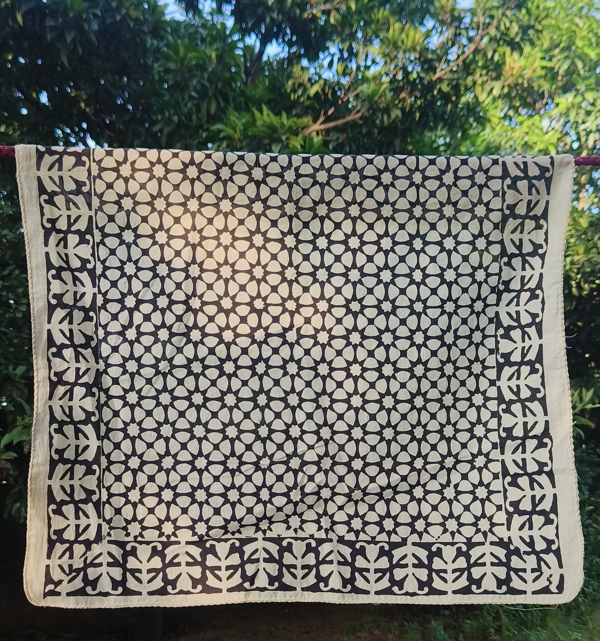 Artisan Block Print Bandana Set of 7 – Natural Dye Cotton Scarves