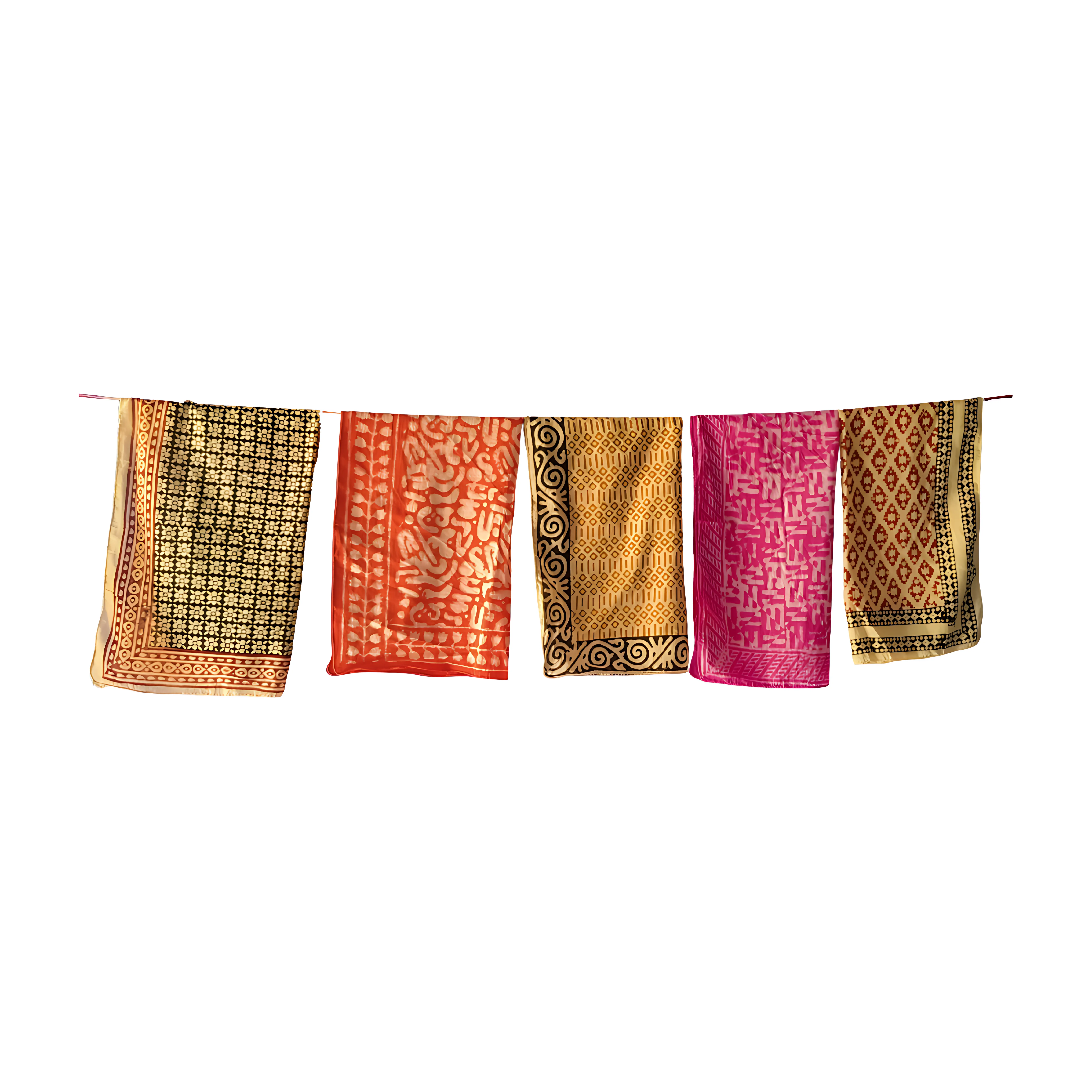 Soft Cotton Bandanas (Pack of 5) – Handmade Natural Block Prints