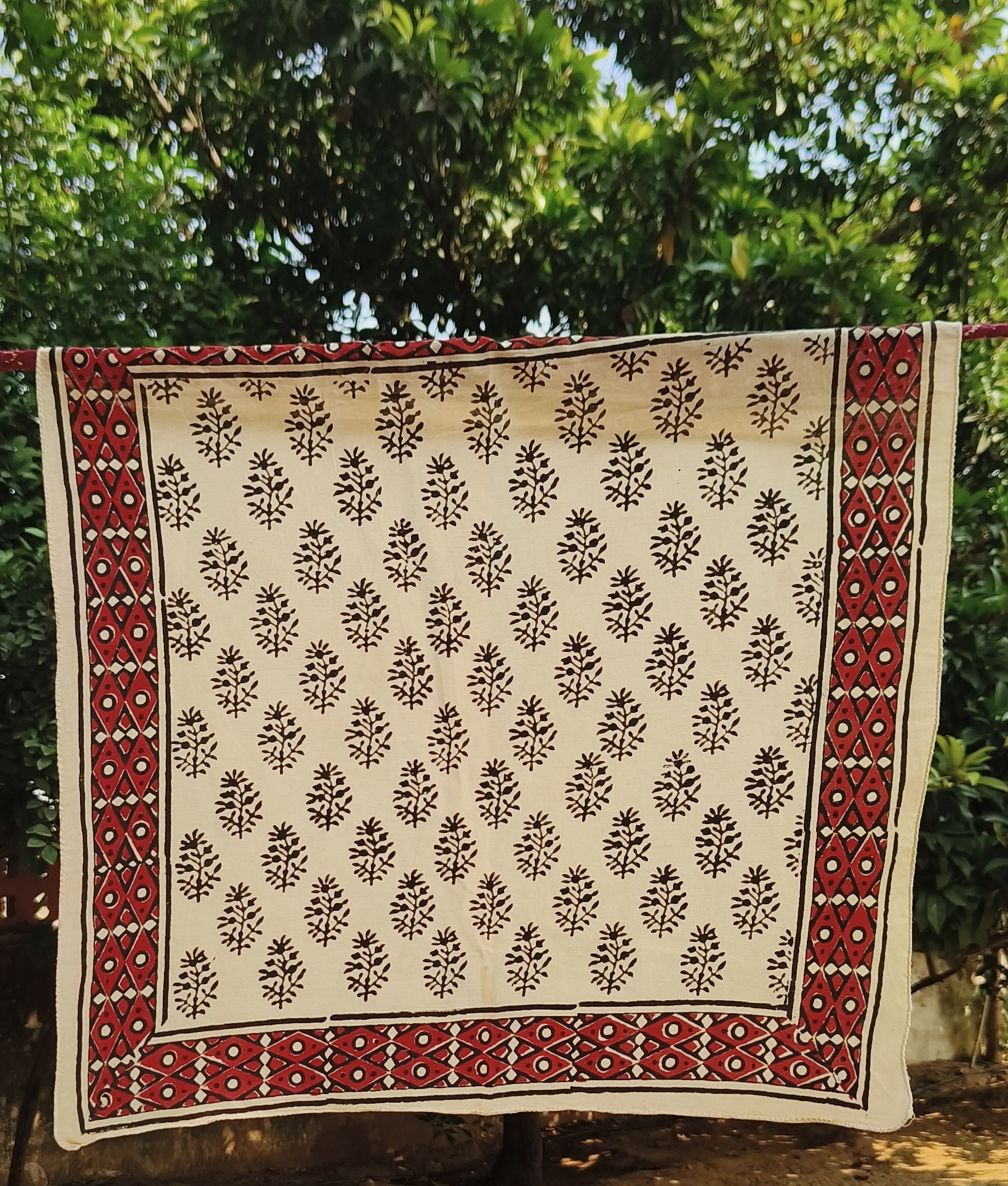 Handmade Block Printed Cotton Tablecloth