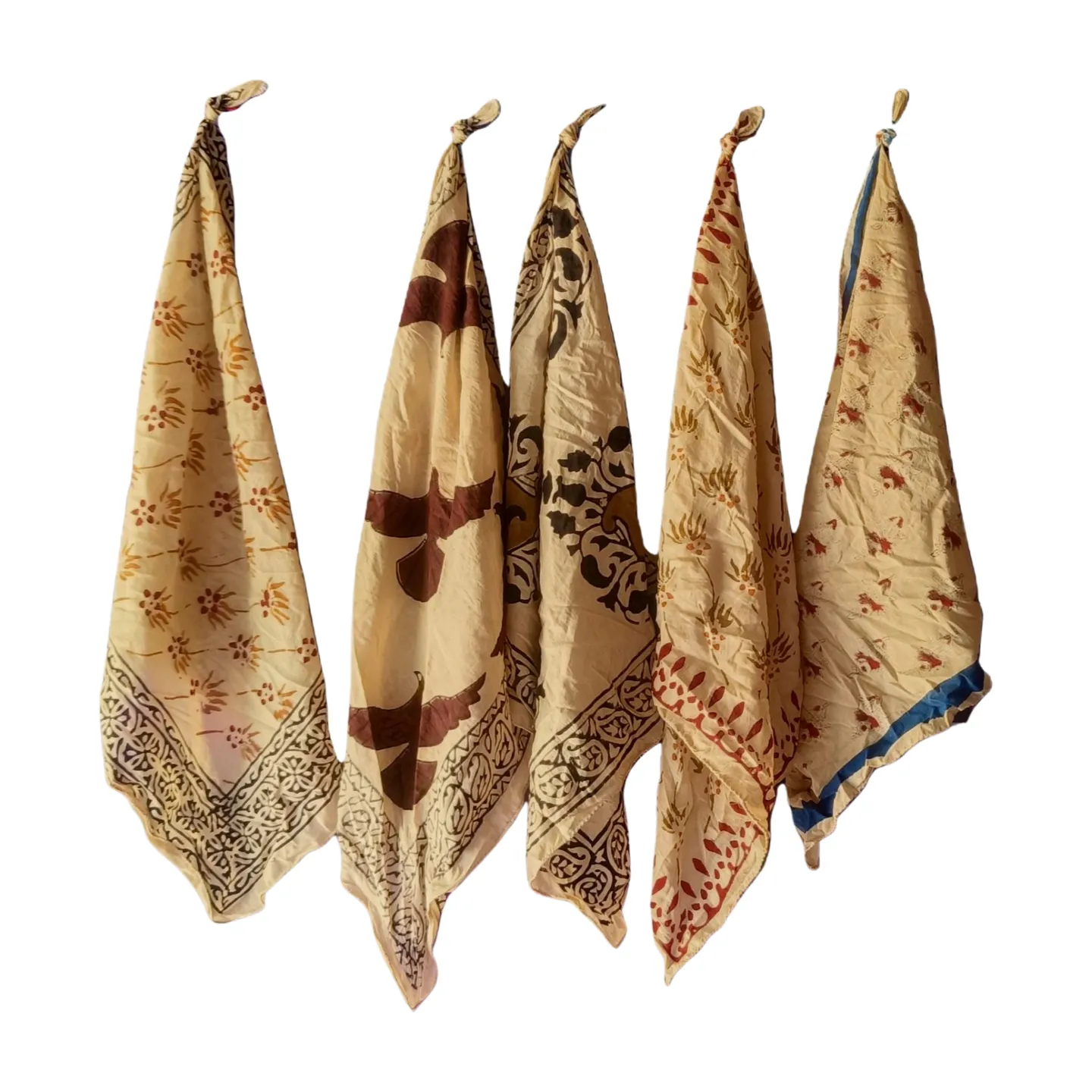 Vintage Patterned Silk Scarves