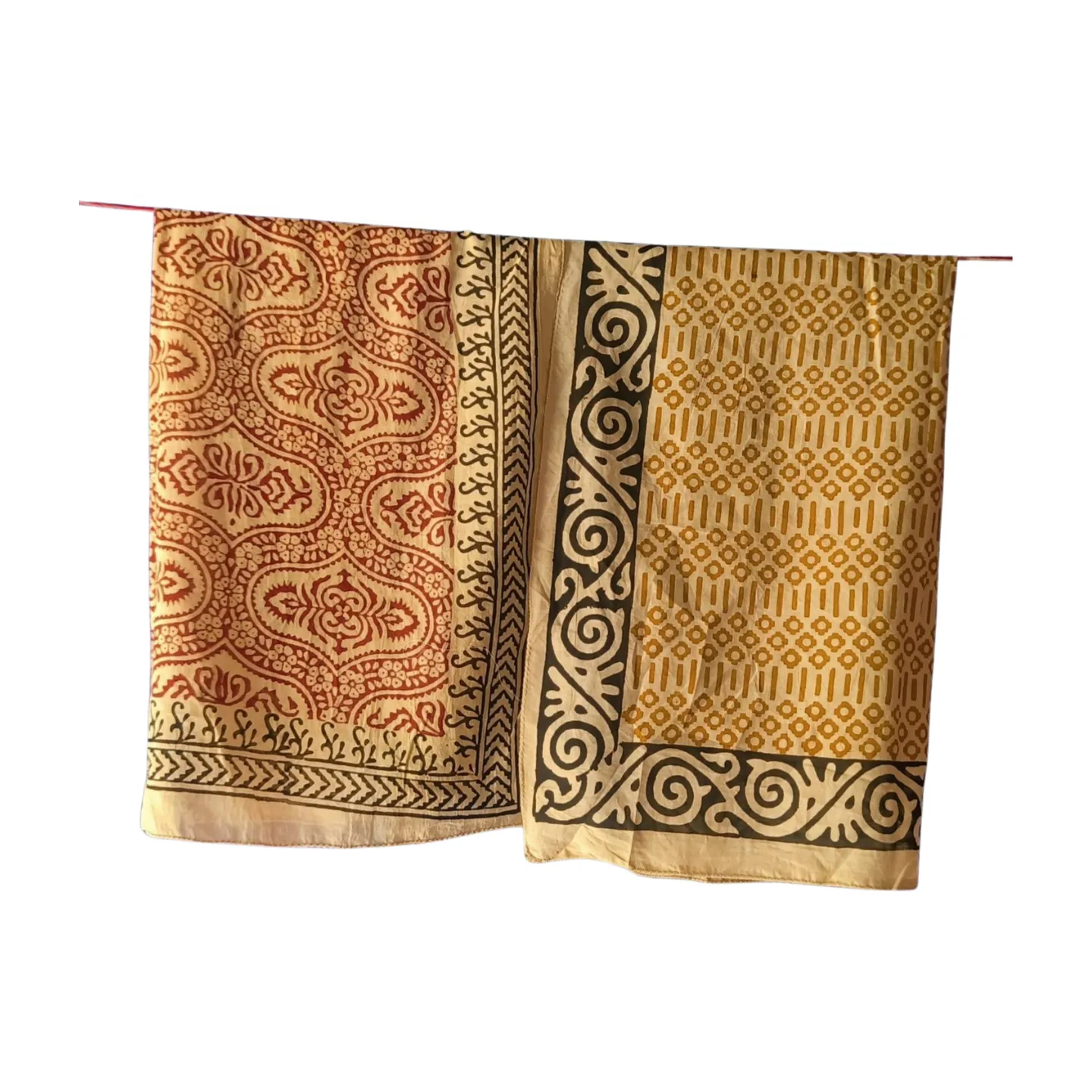 Organic Cotton Bandanas – Set of 5 Block Printed Handmade Scarves