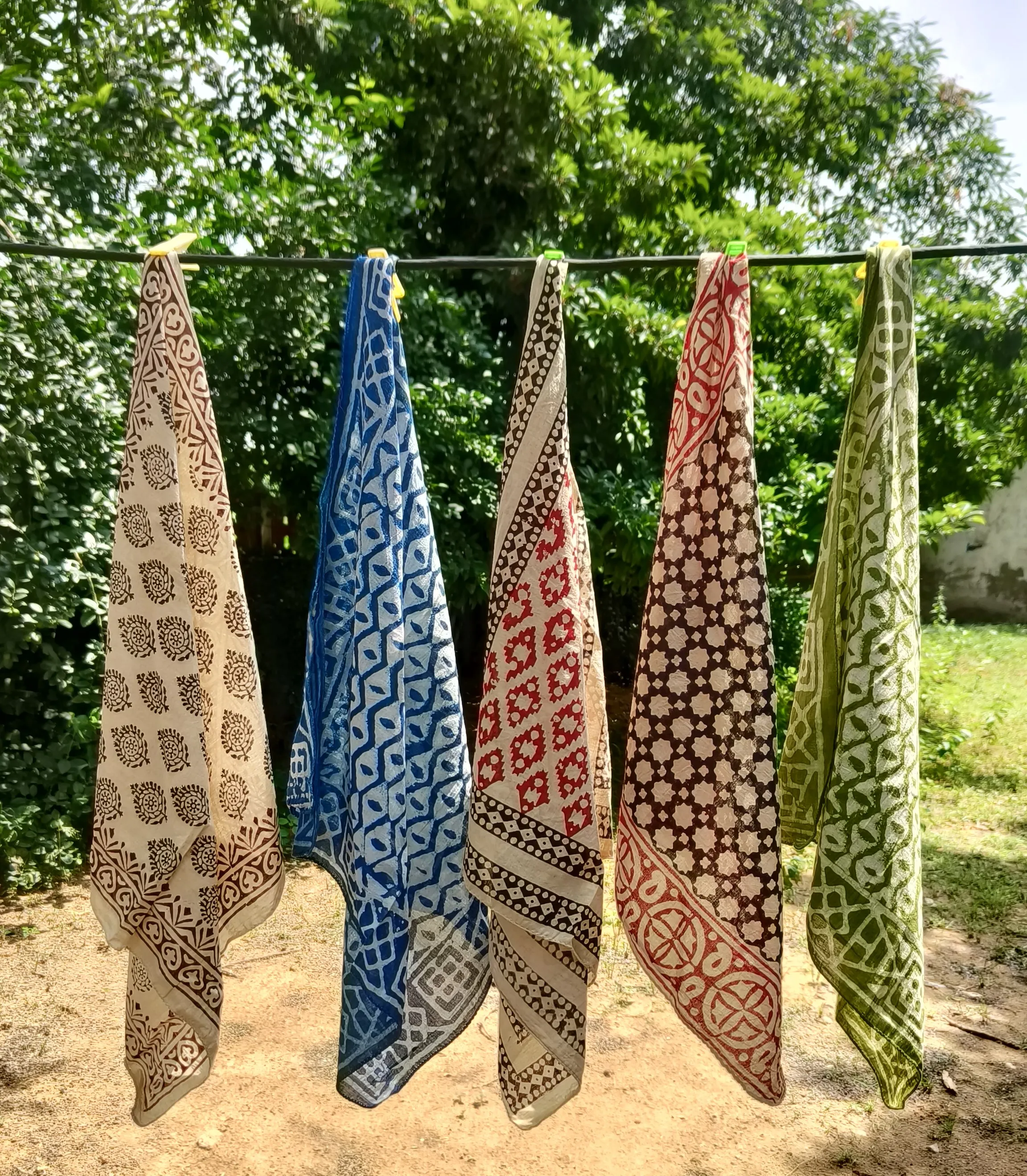 Hand-block Printed Cotton Scarves