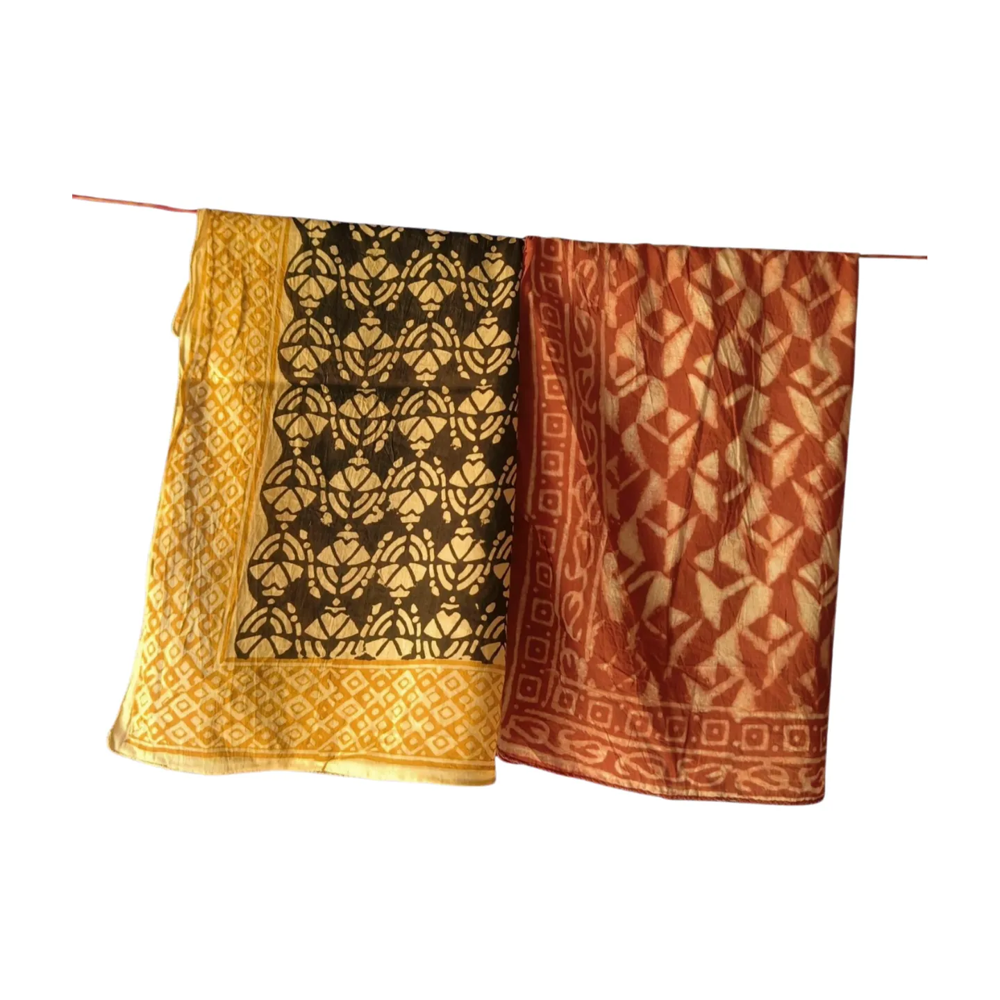 Artisan Block Print Bandana Set of 5 – Natural Dye Cotton Scarves