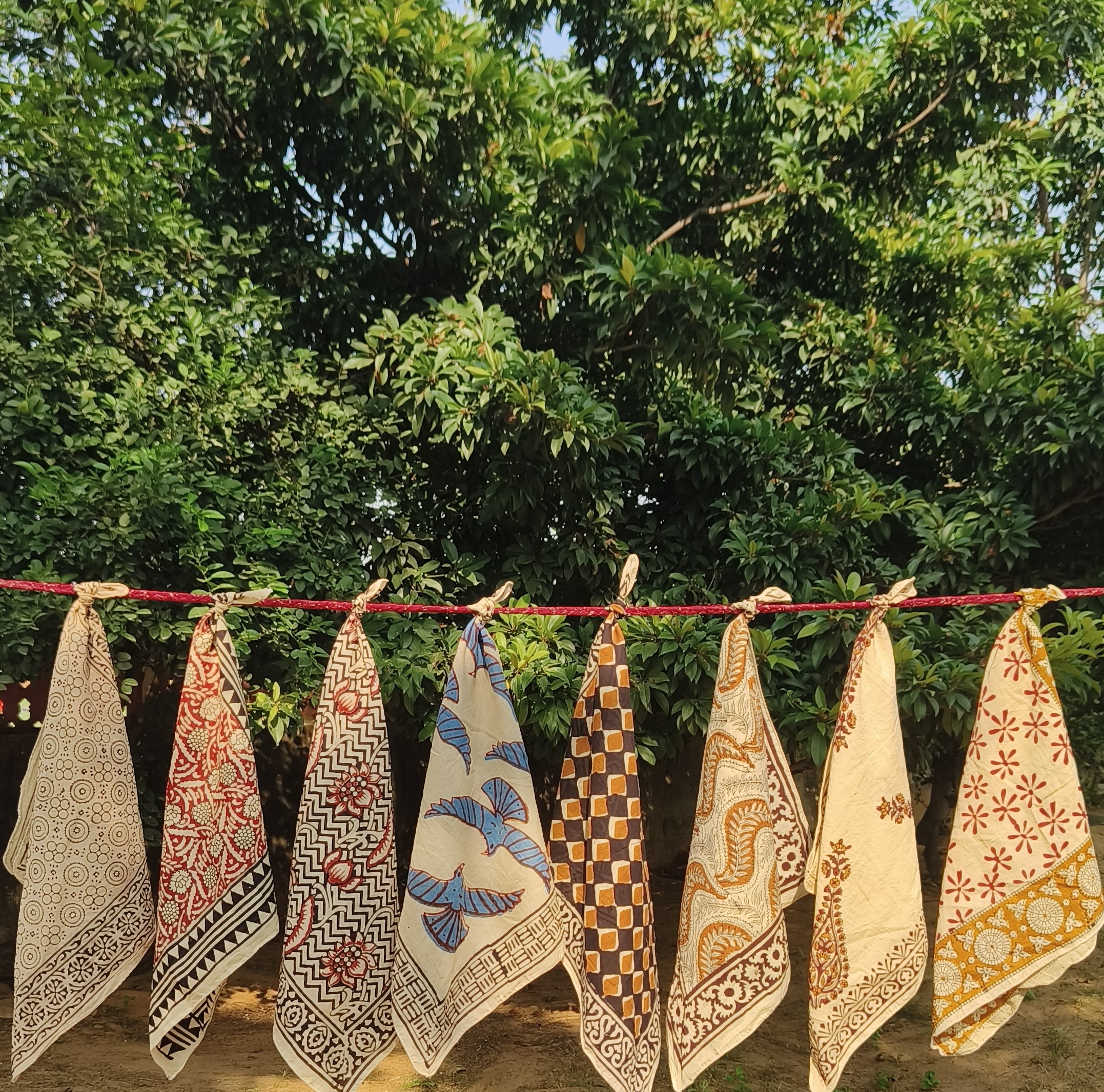 Handmade Block Print Cotton Tapestry