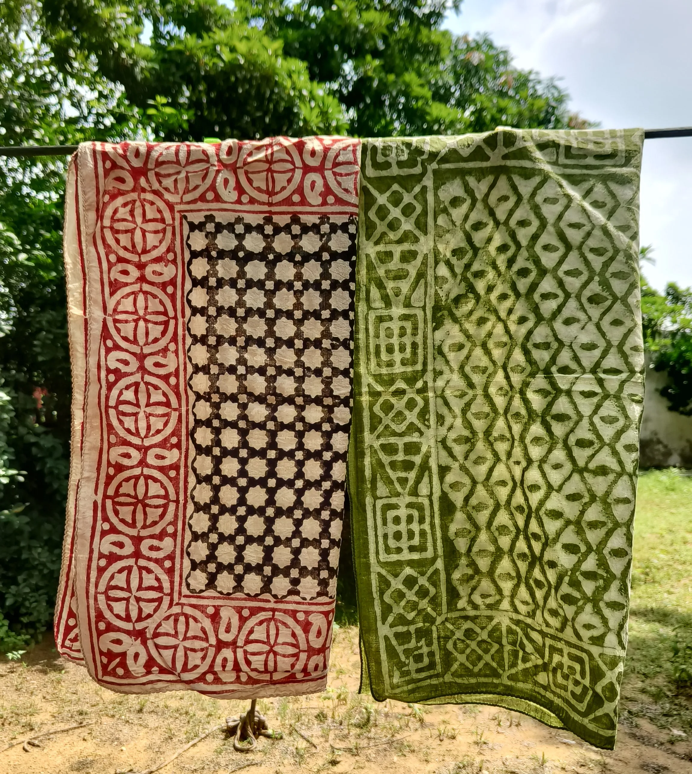 Hand-block Printed Cotton Scarves