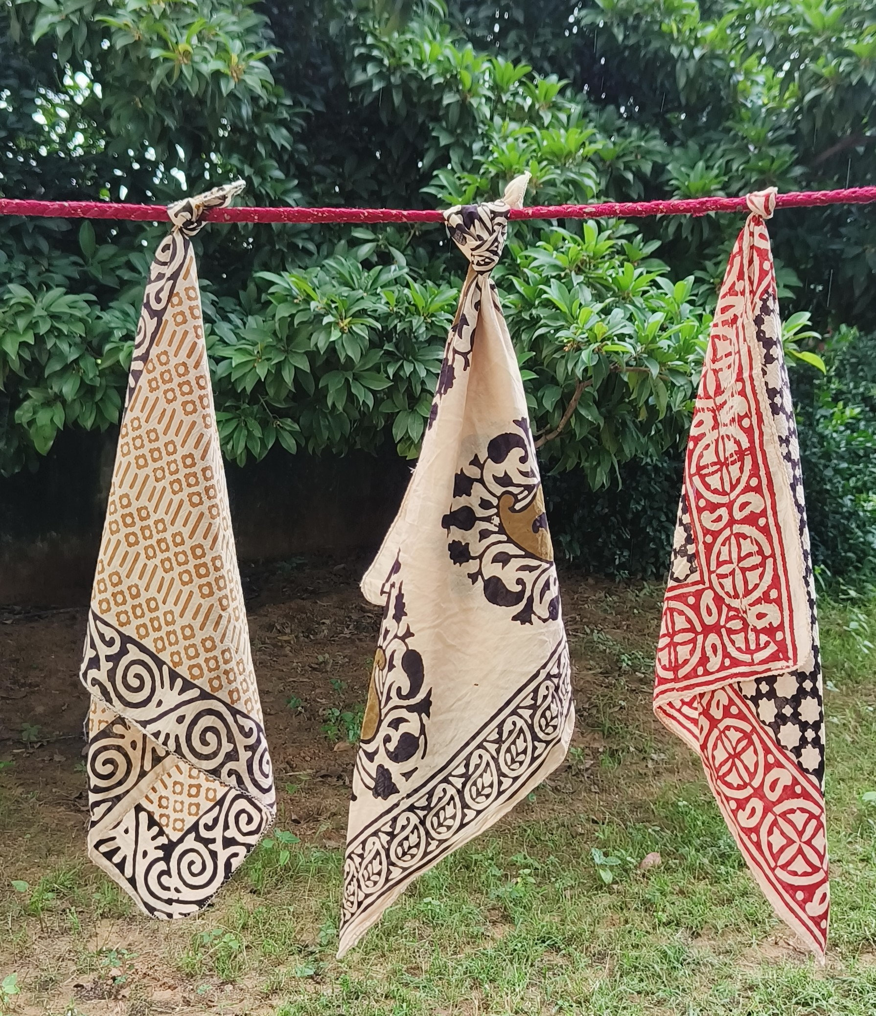 Handmade Block Print Cotton Scarves