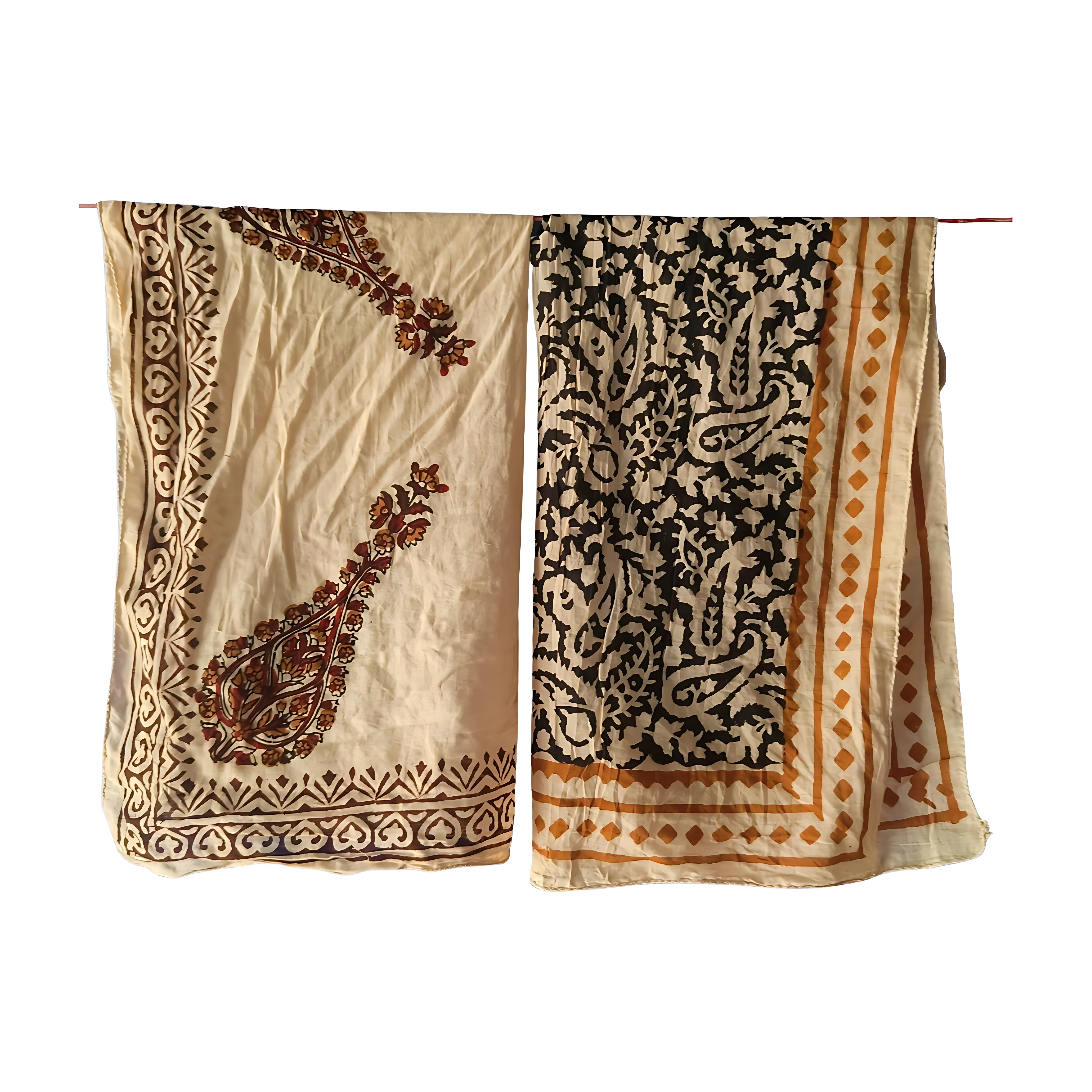 Organic Cotton Bandanas – 5-Pack Handcrafted Block Printed Scarves