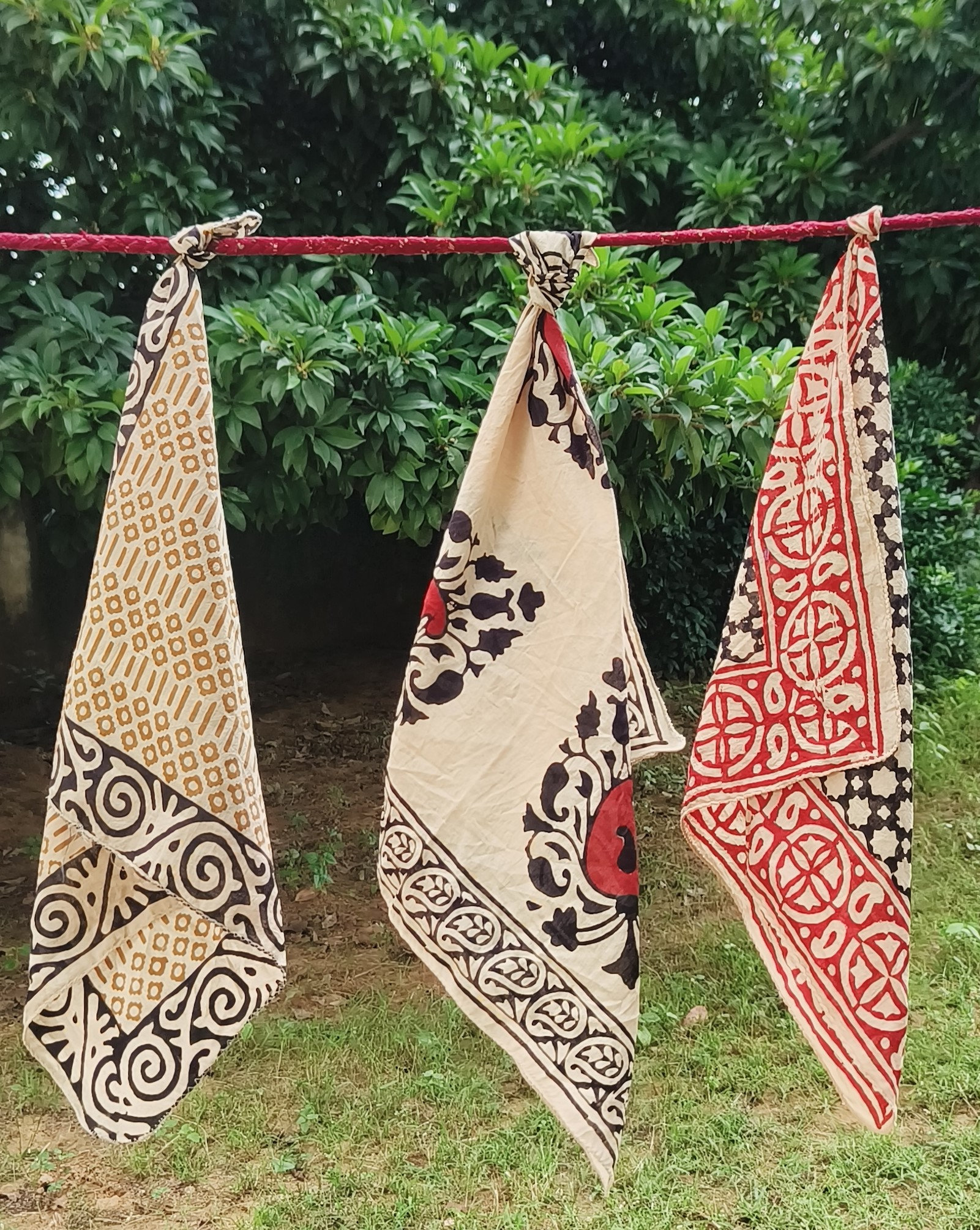 Handmade Block Printed Cotton Scarves
