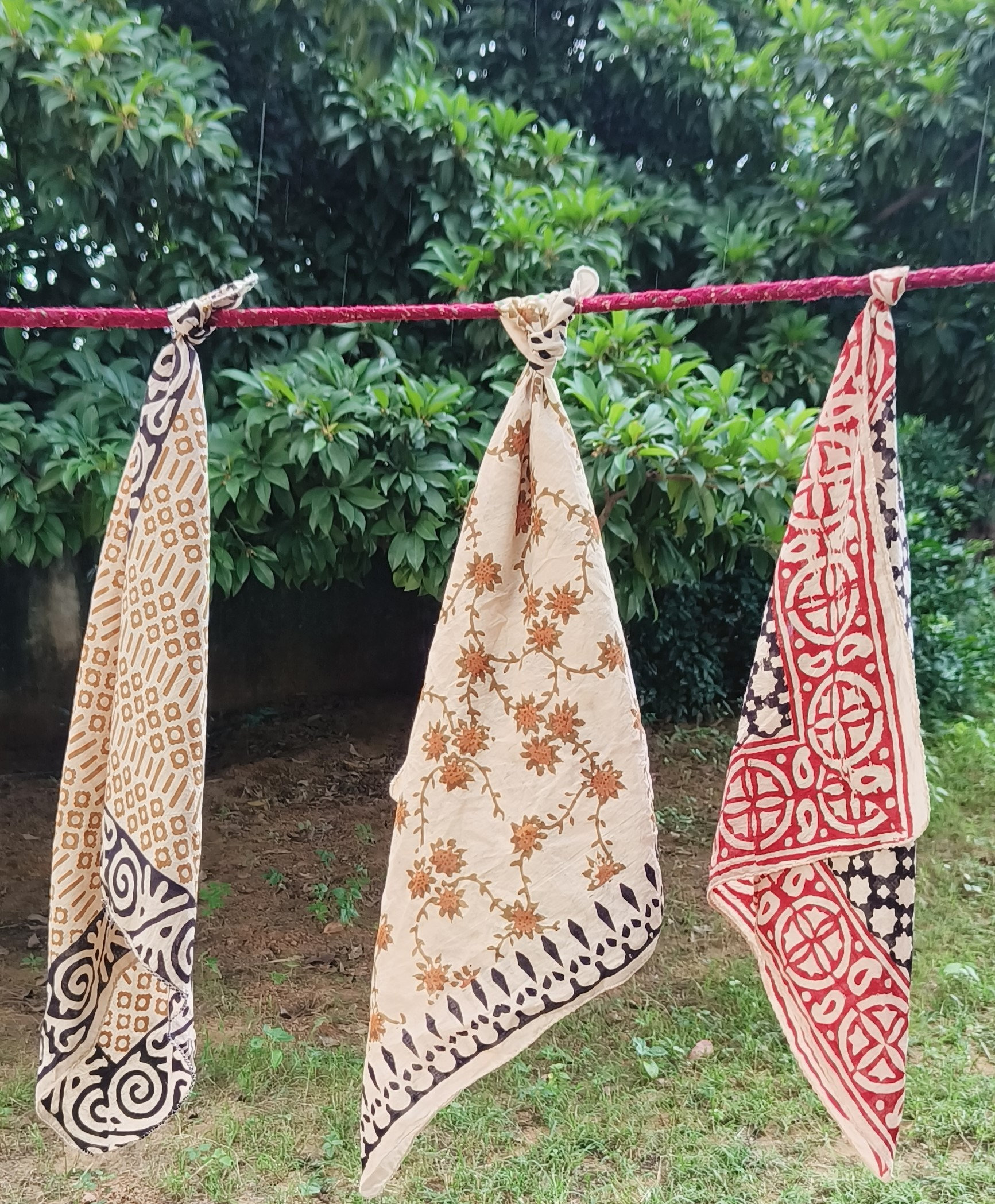 Handmade Block Print Cotton Scarves