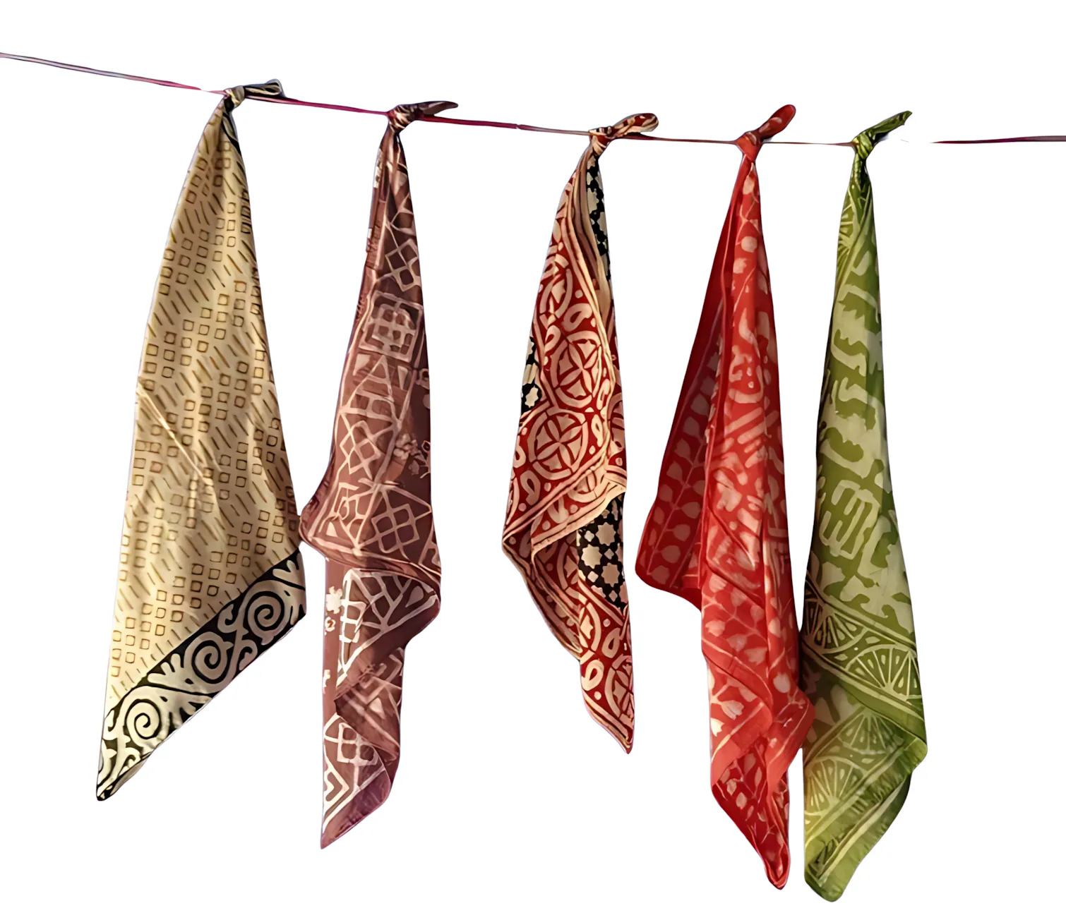 Premium Handcrafted Bandanas (Set of 5) – Organic Dye Cotton Prints