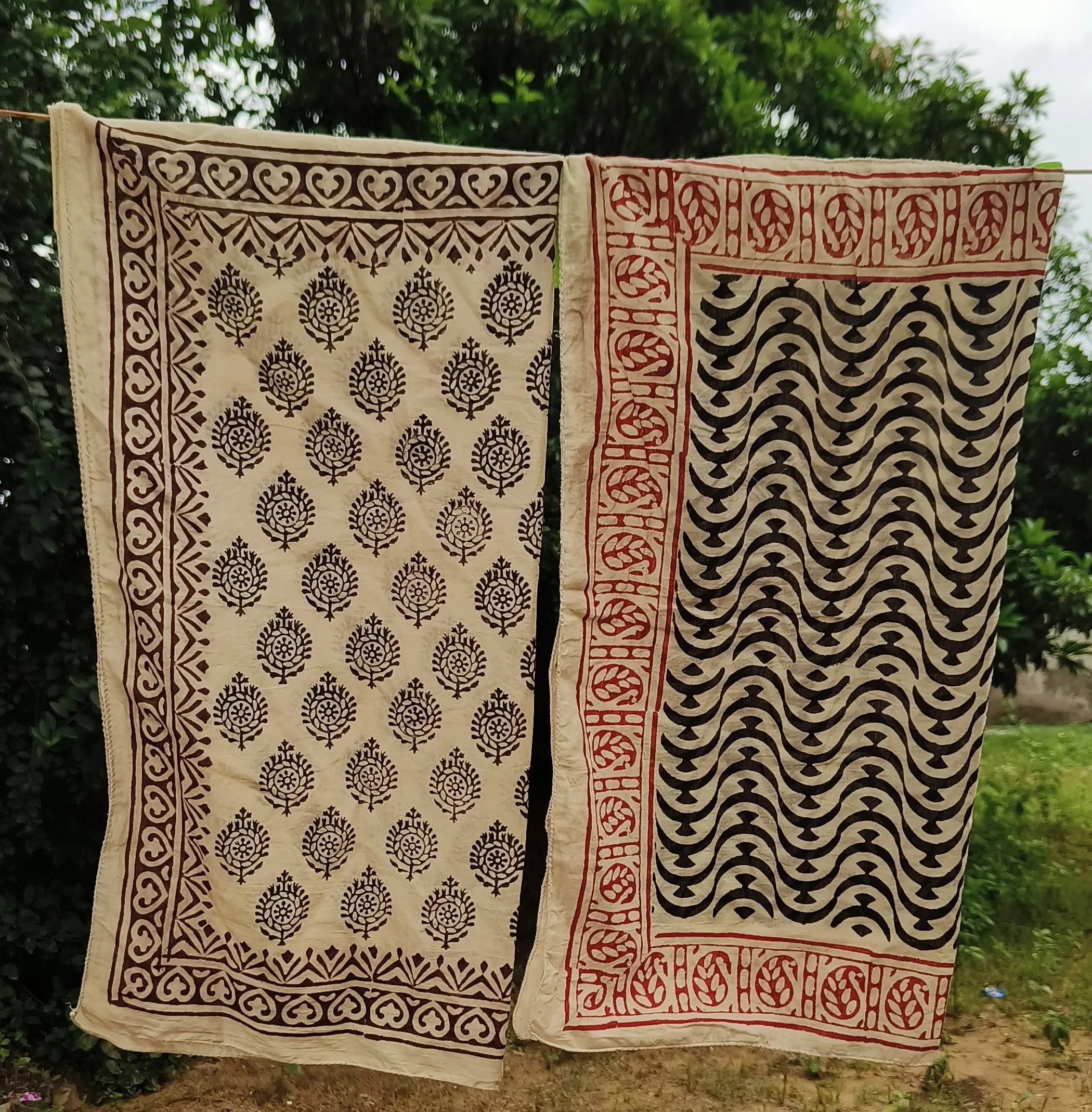 Handmade Block Printed Cotton Scarves