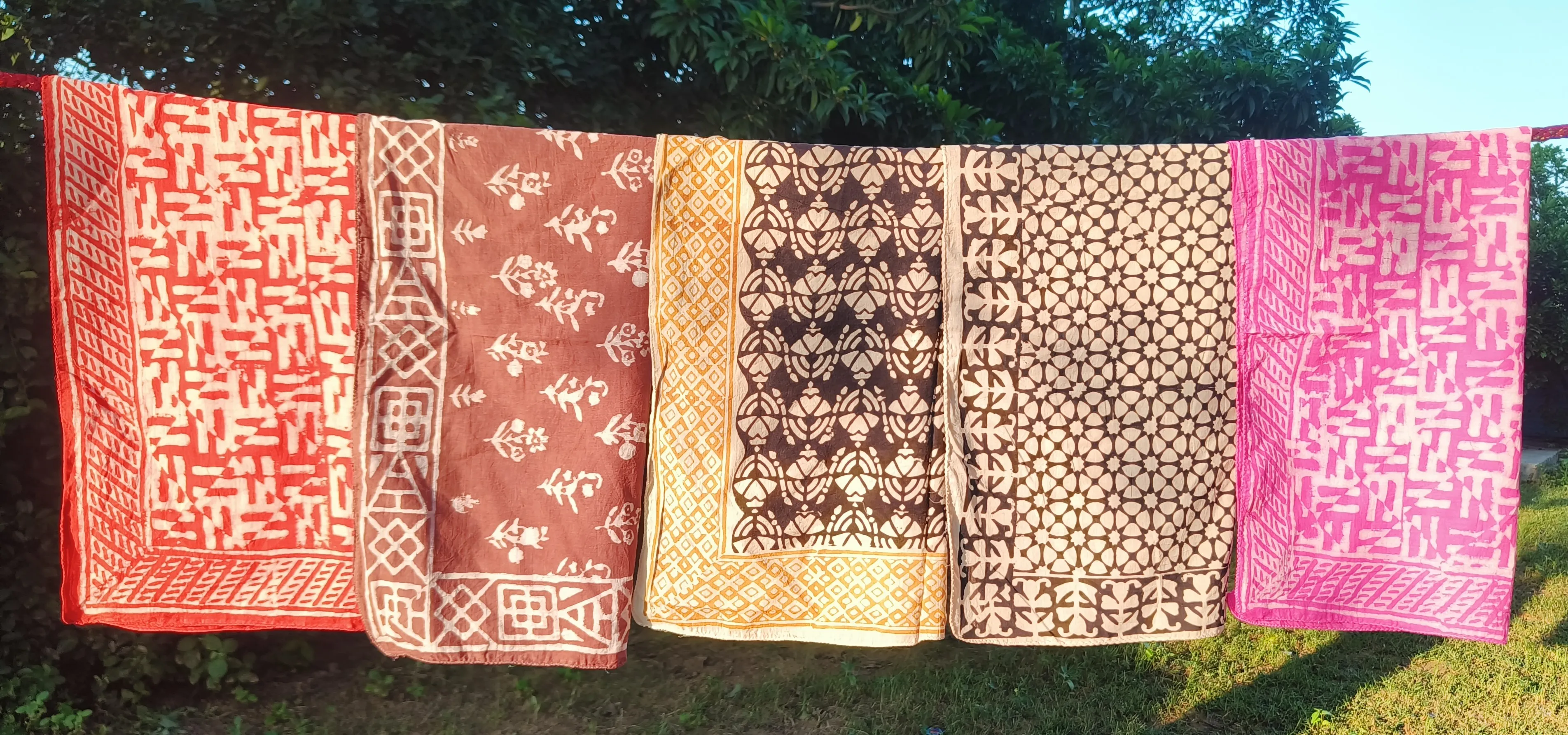 Handcrafted Printed Scarves Set