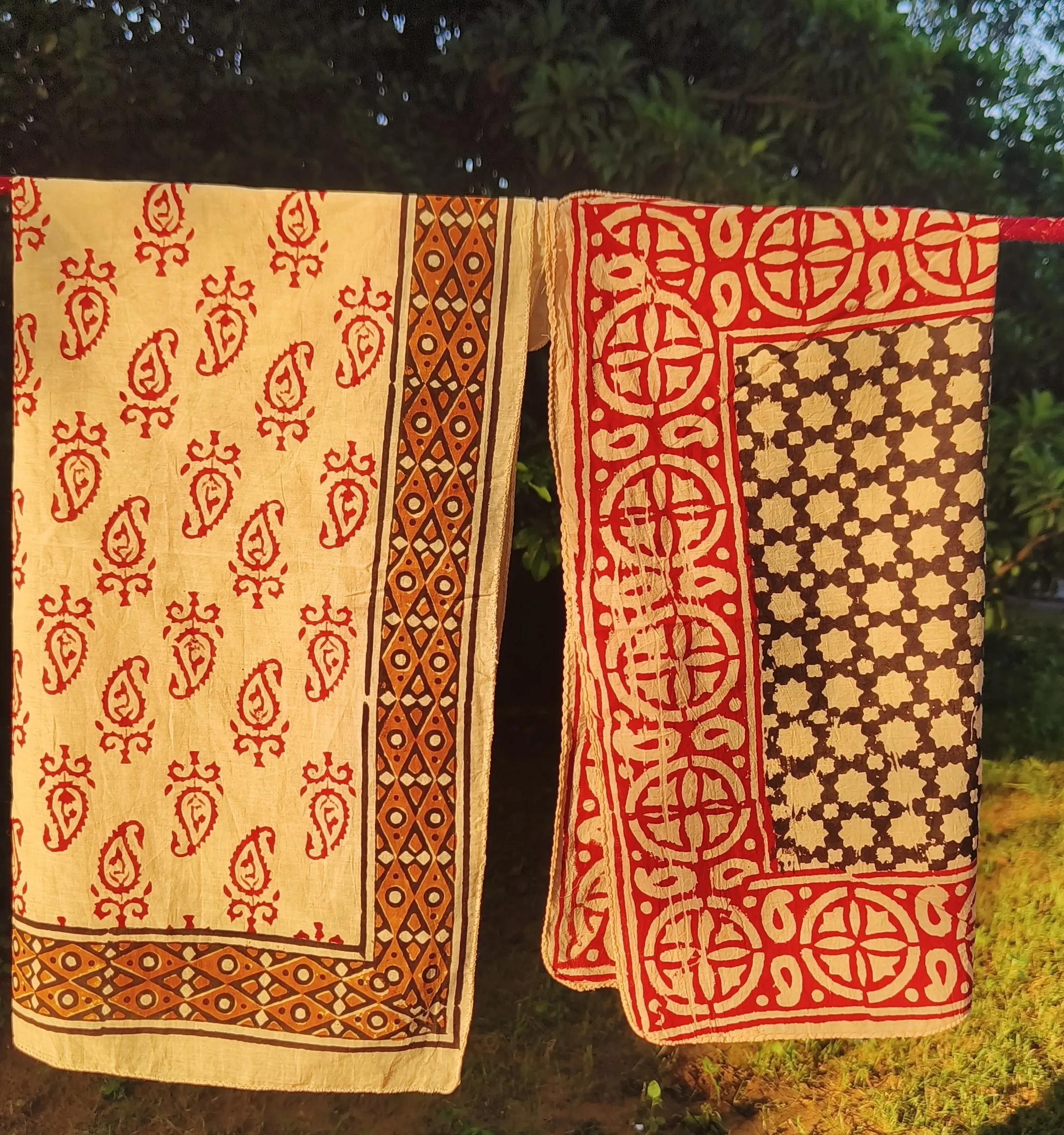 Handmade Printed Cotton Scarves