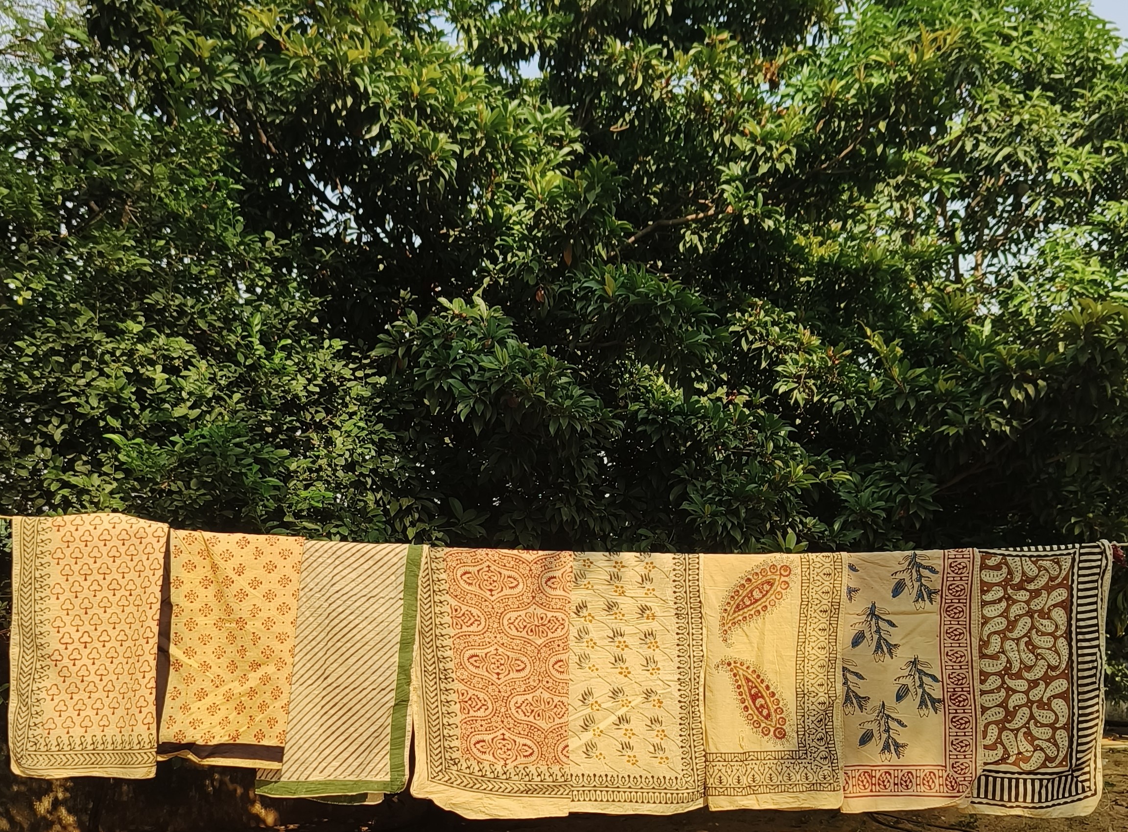 Hand-block Printed Cotton Tablecloth