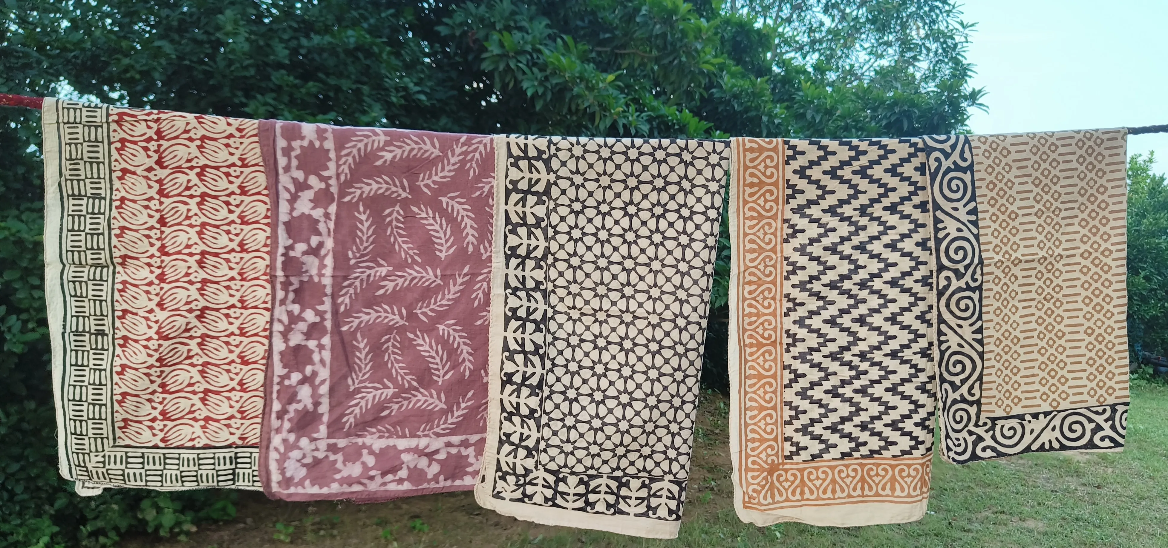 Handmade Block Print Cotton Scarves