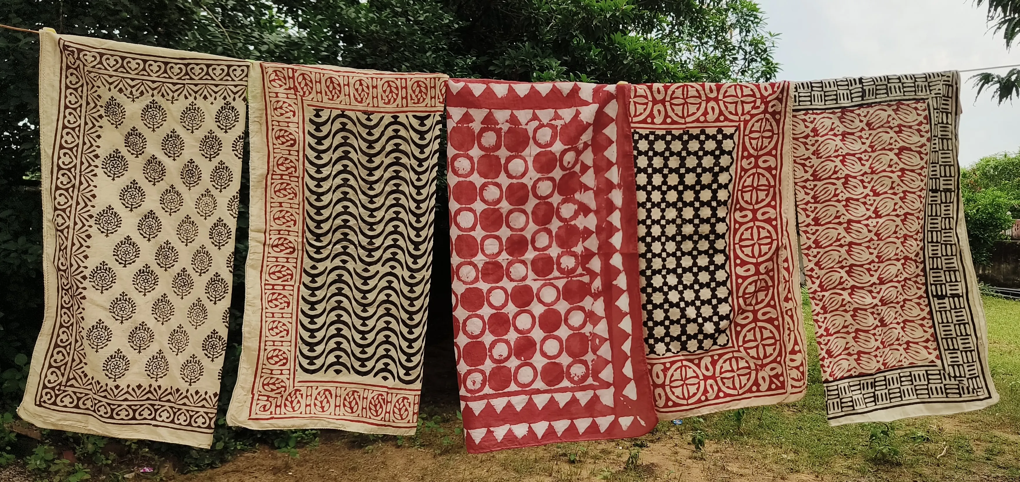 Handmade Block Printed Cotton Scarves