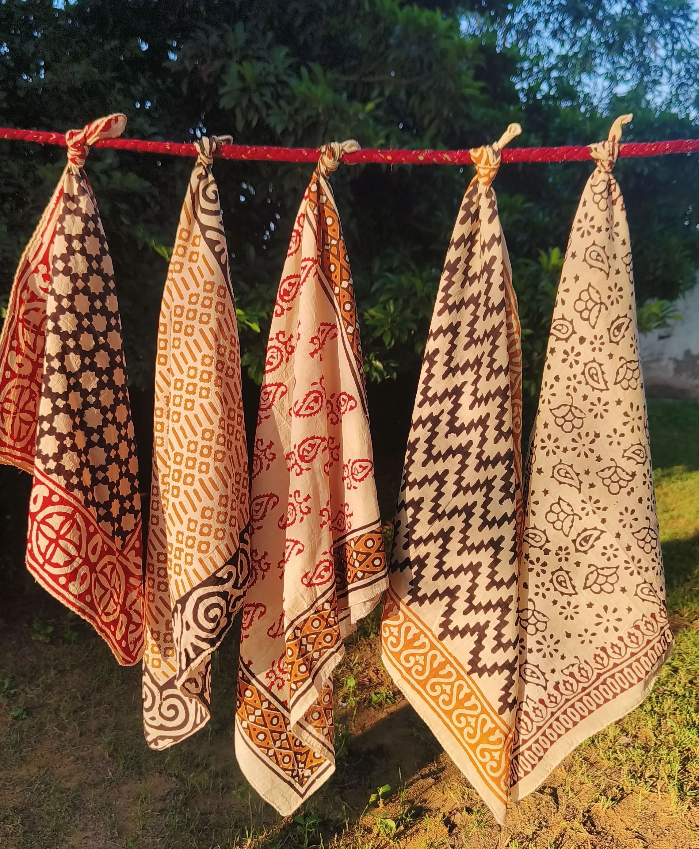 Handmade Printed Cotton Scarves