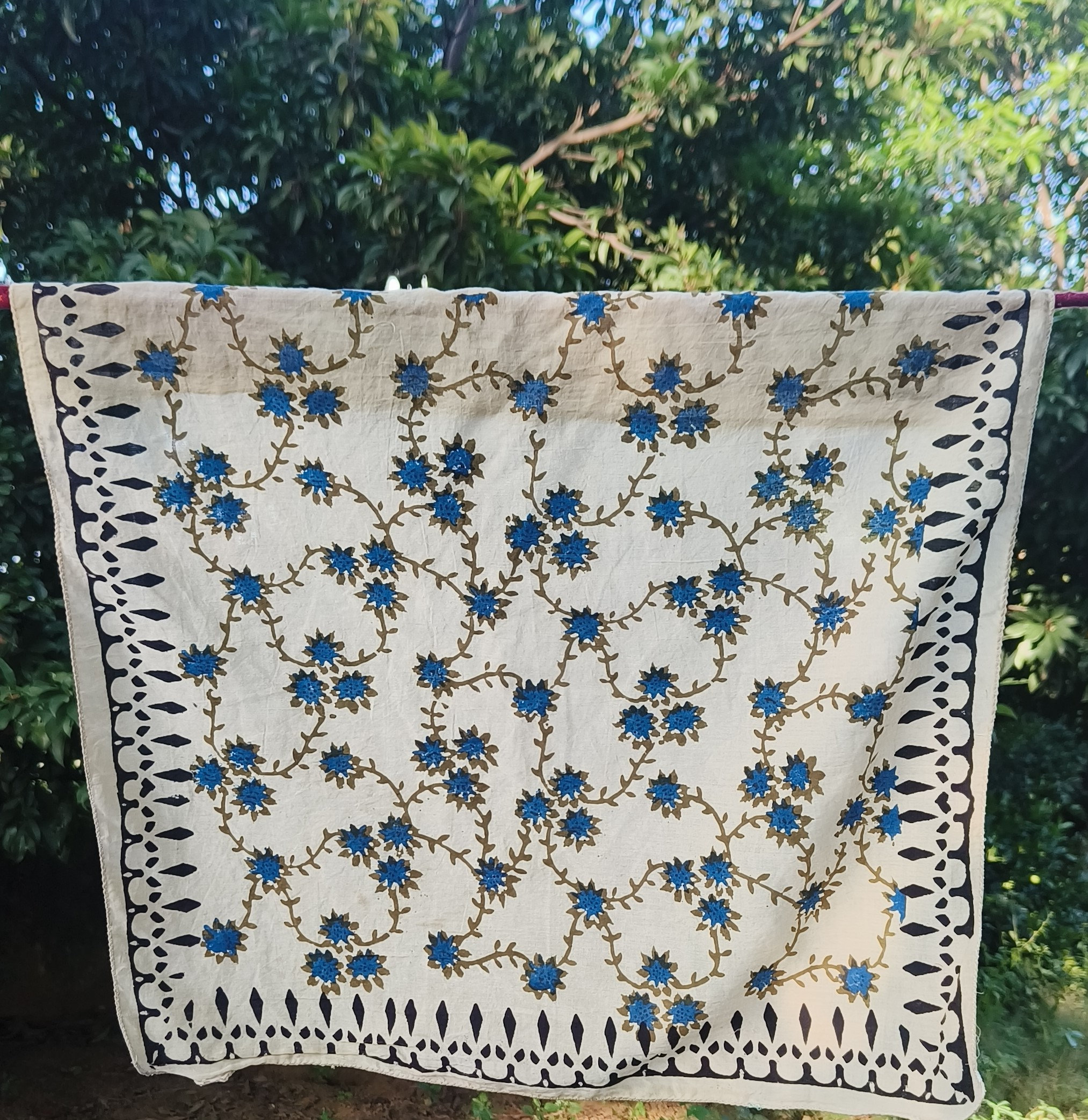 Organic Cotton Bandanas – Set of 7 Block Printed Handmade Scarves