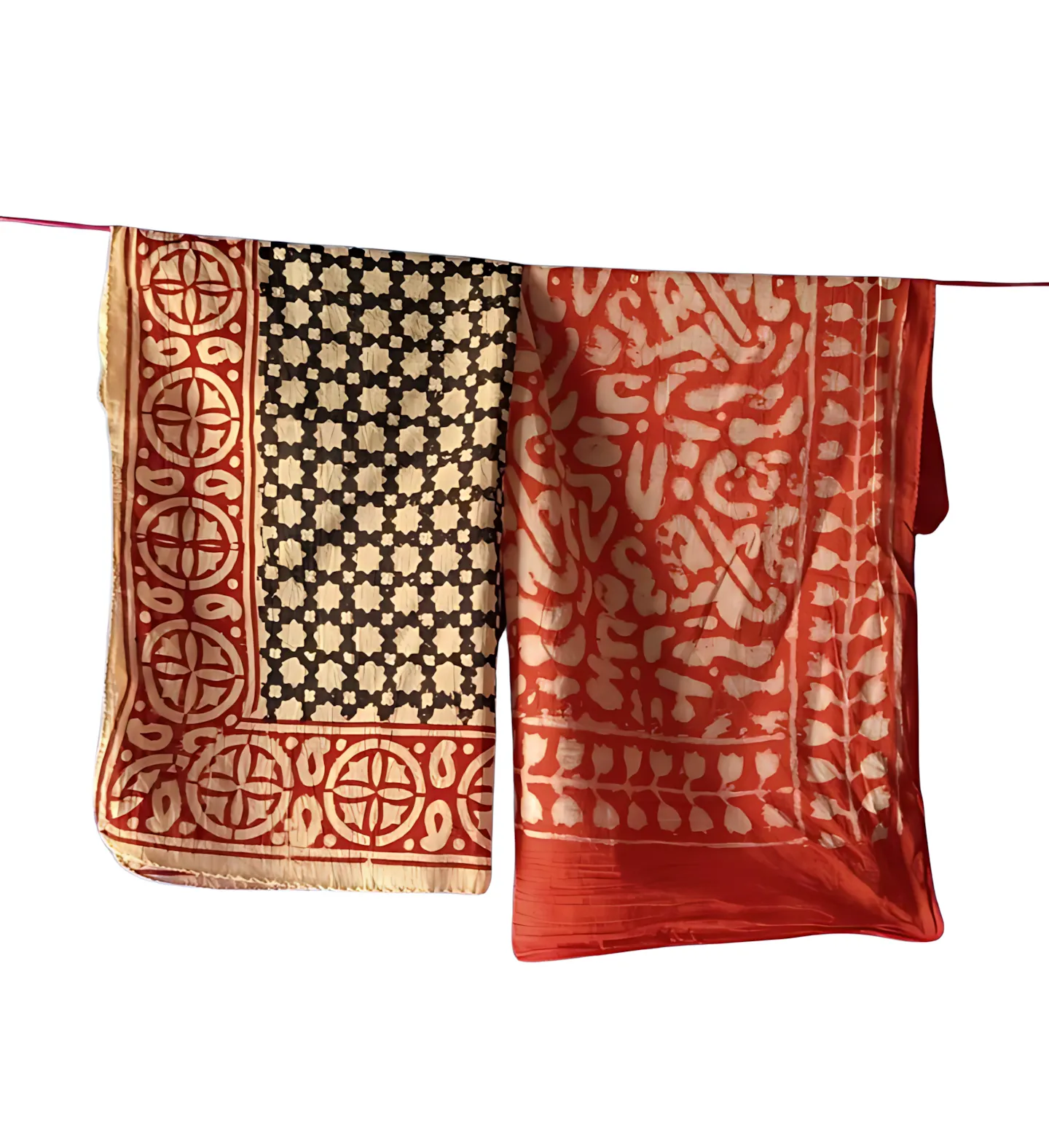Hand Printed Cotton Bandanas (5-Pack) – Natural Dye Indian Scarves
