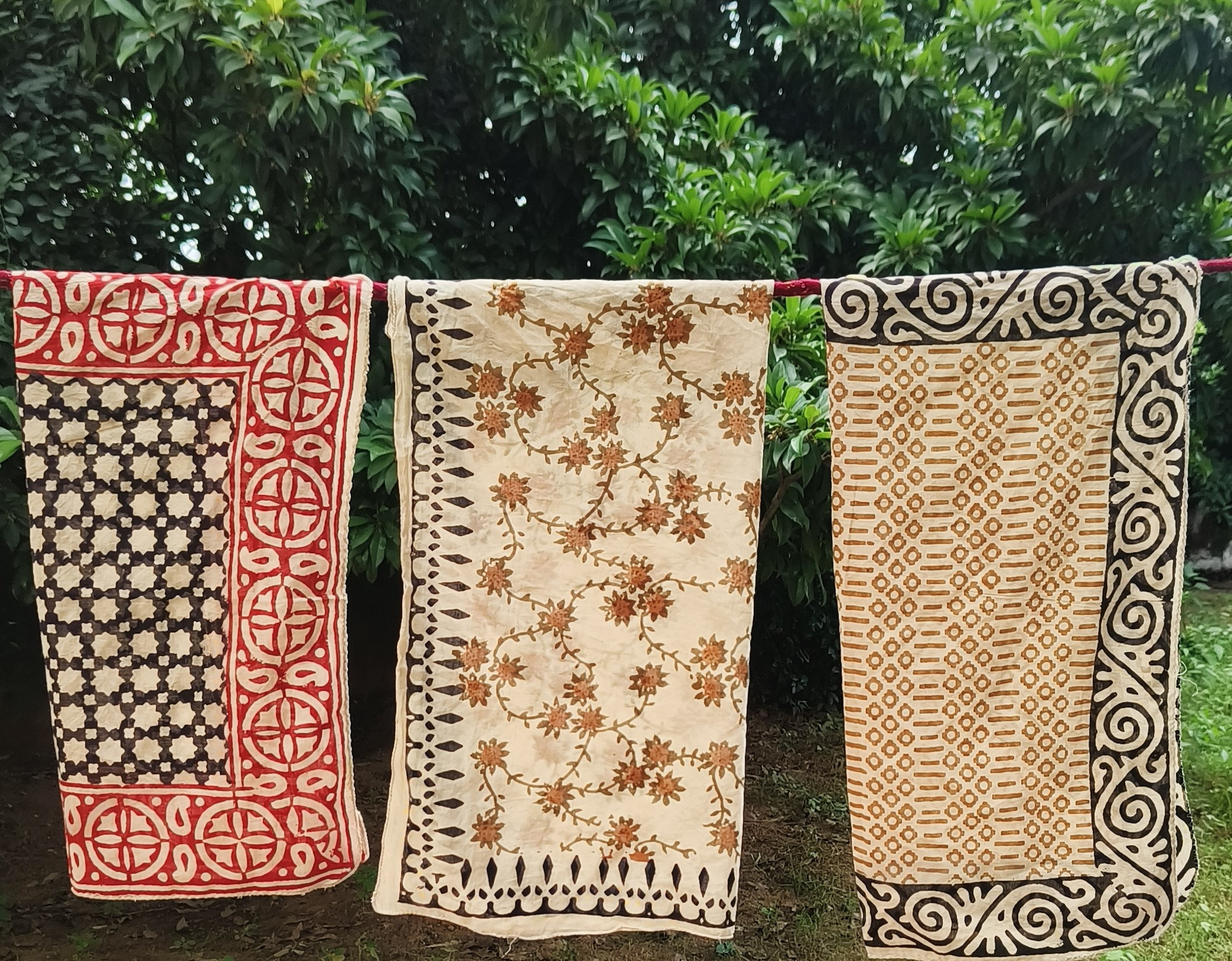 Handmade Block Print Cotton Scarves