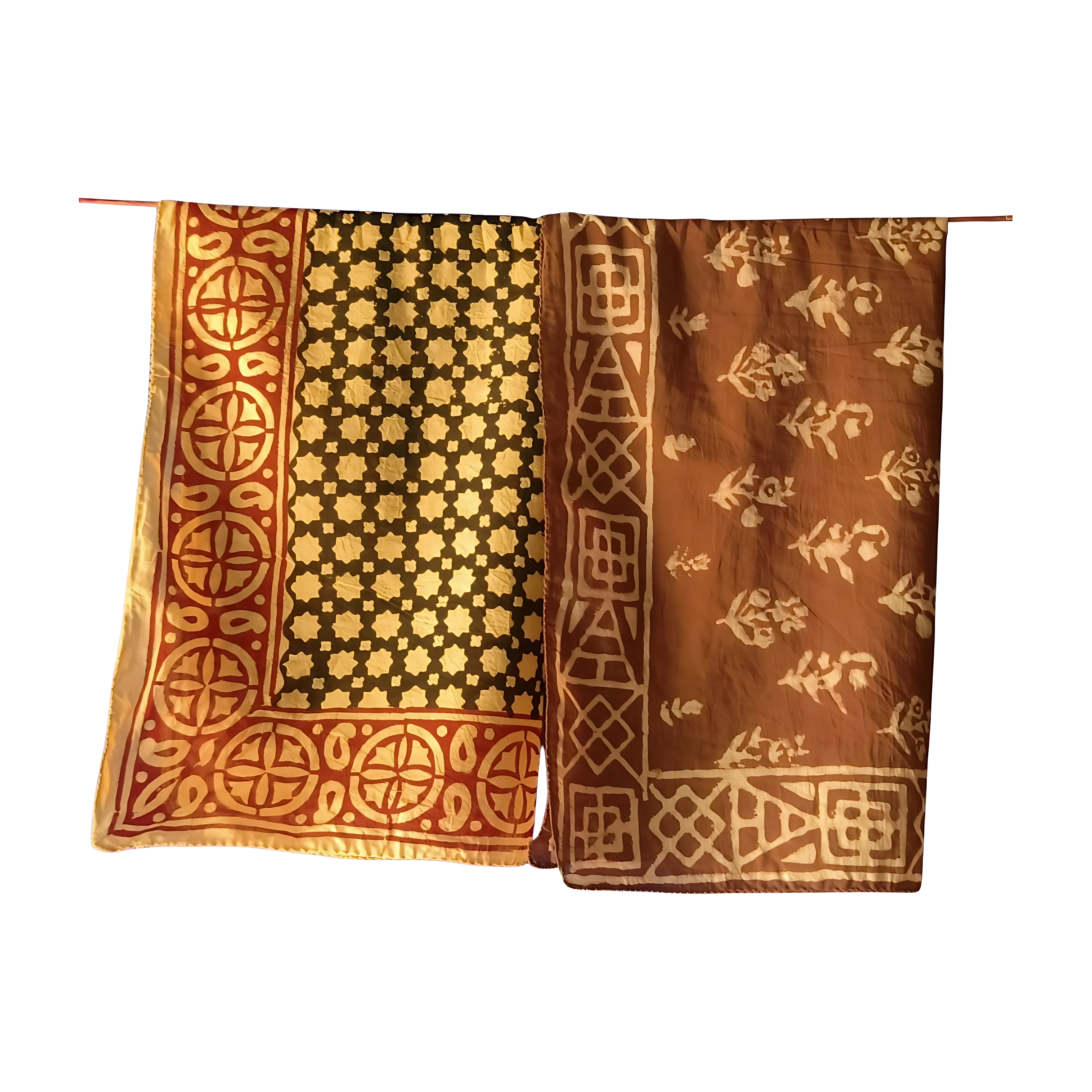 Traditional Block Print Bandanas (Pack of 5) – Natural Cotton Scarves