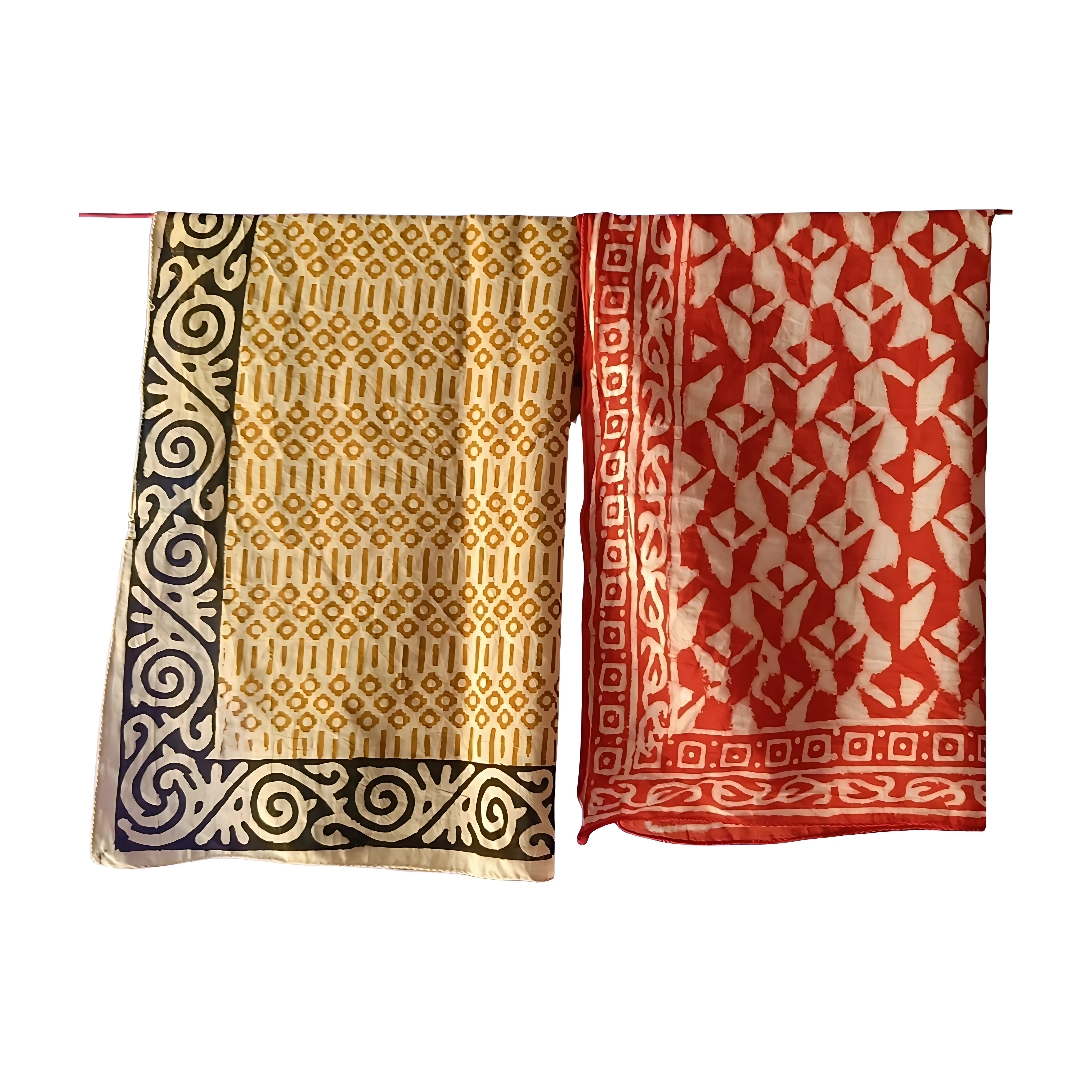 Bold Block Print Bandanas Set of 5 – Handmade Indian Cotton Scarves