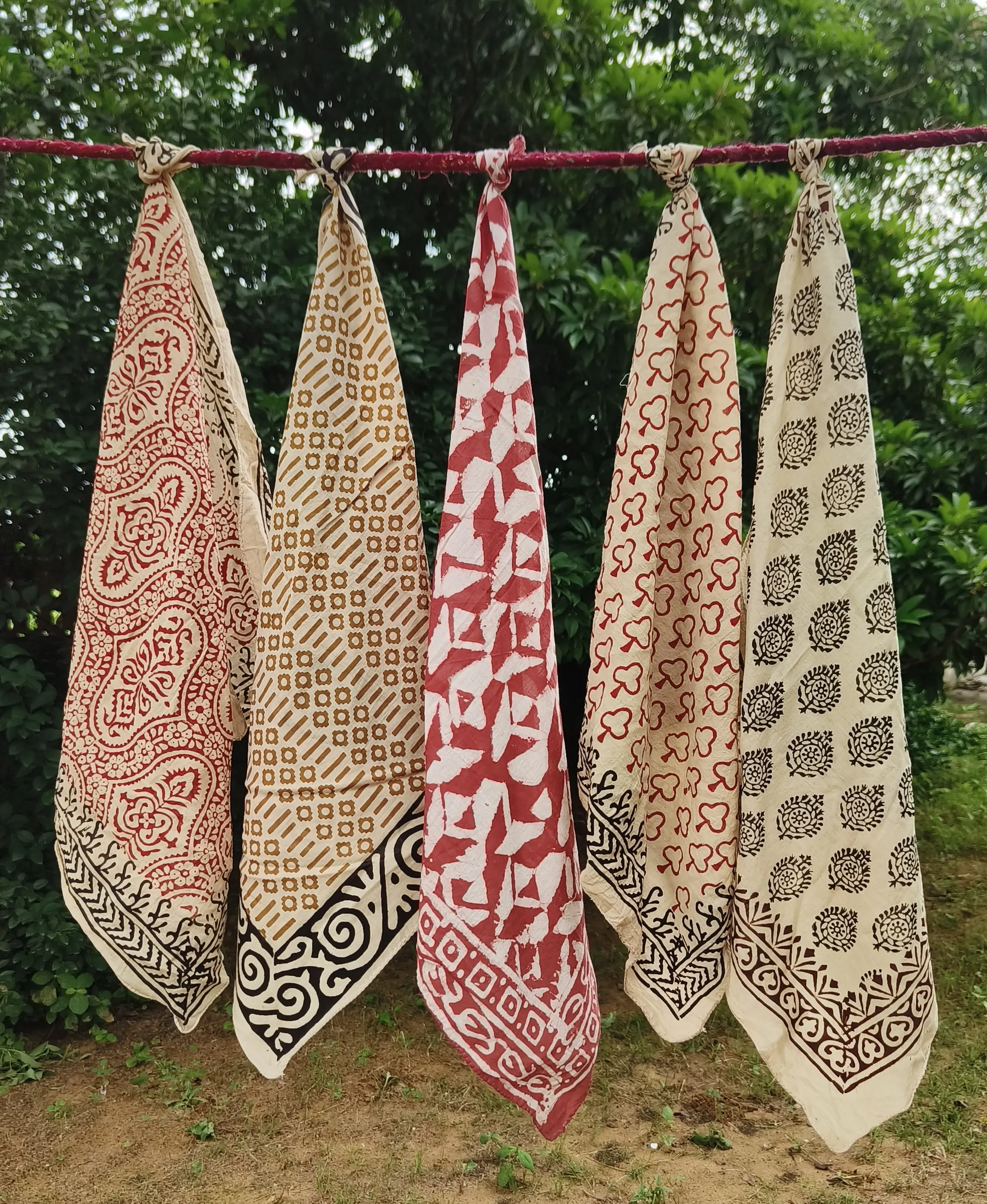 Handcrafted Block Printed Cotton Scarves