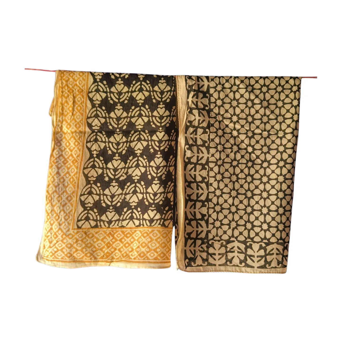 Artisan Block Print Bandana Set of 5 – Natural Dye Cotton Scarves