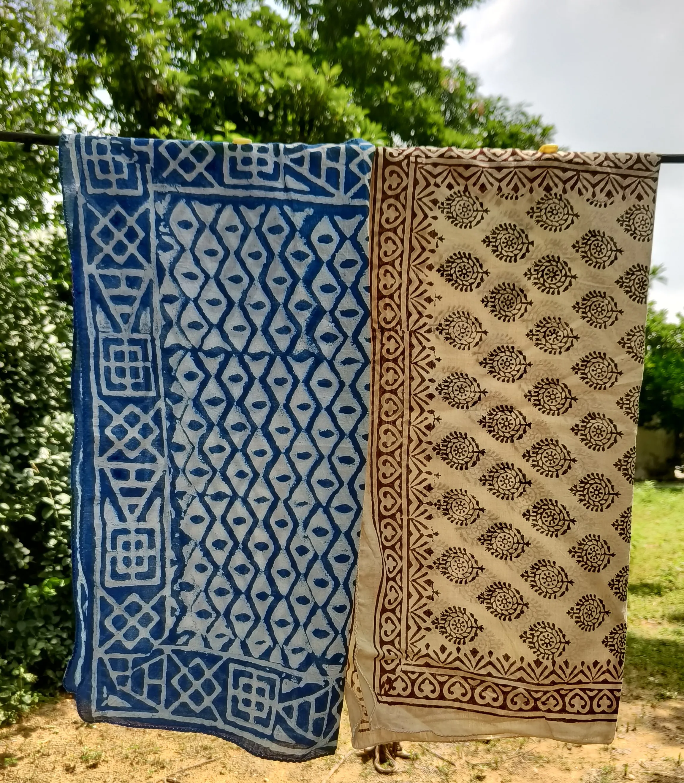 Hand-block Printed Cotton Scarves