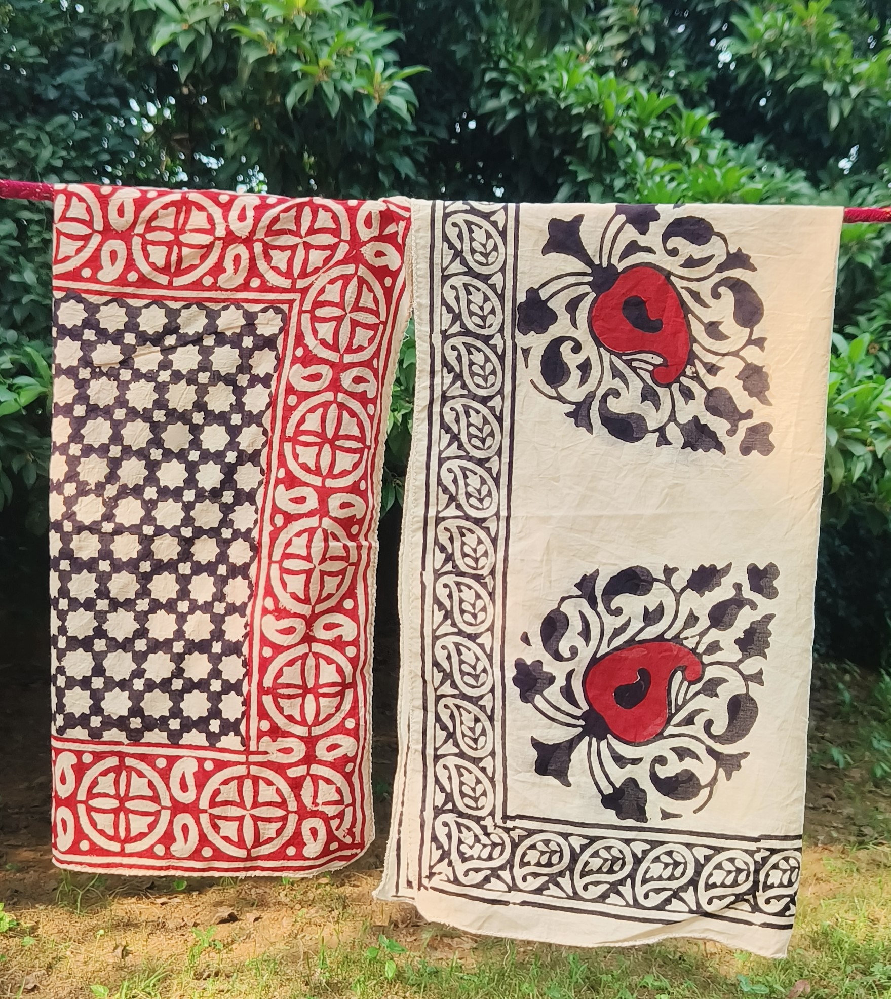 Handmade Block Printed Cotton Scarves