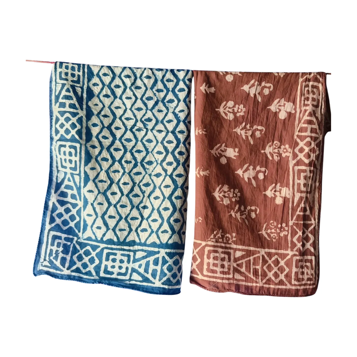 Premium Natural Dye Bandanas (Set of 5) – Handmade Cotton Scarves