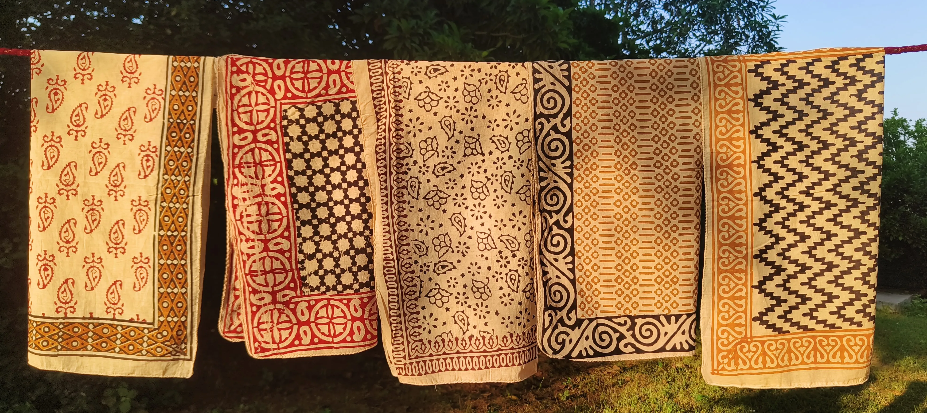 Handmade Printed Cotton Scarves