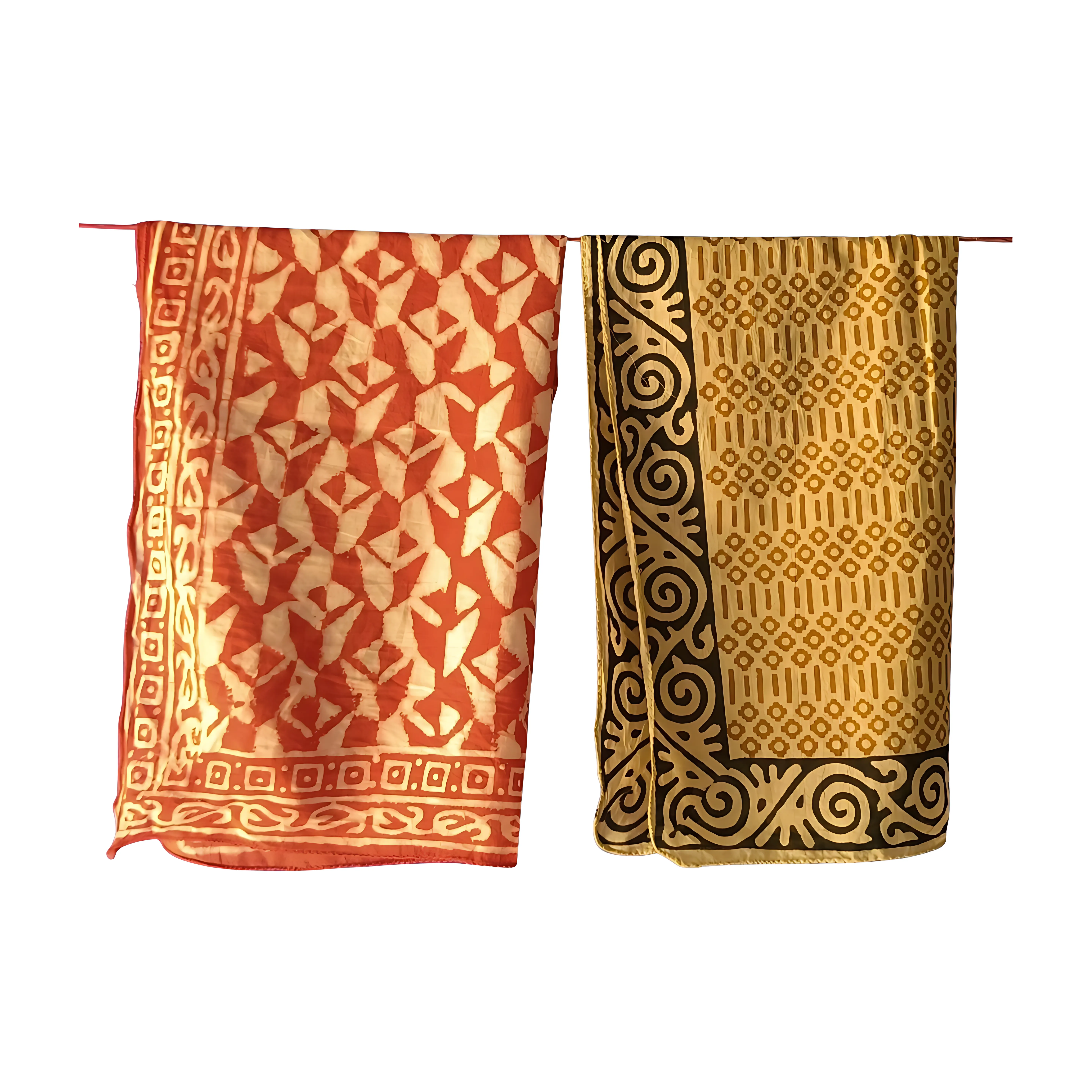 Bold Block Print Bandanas Set of 5 – Handmade Indian Cotton Scarves